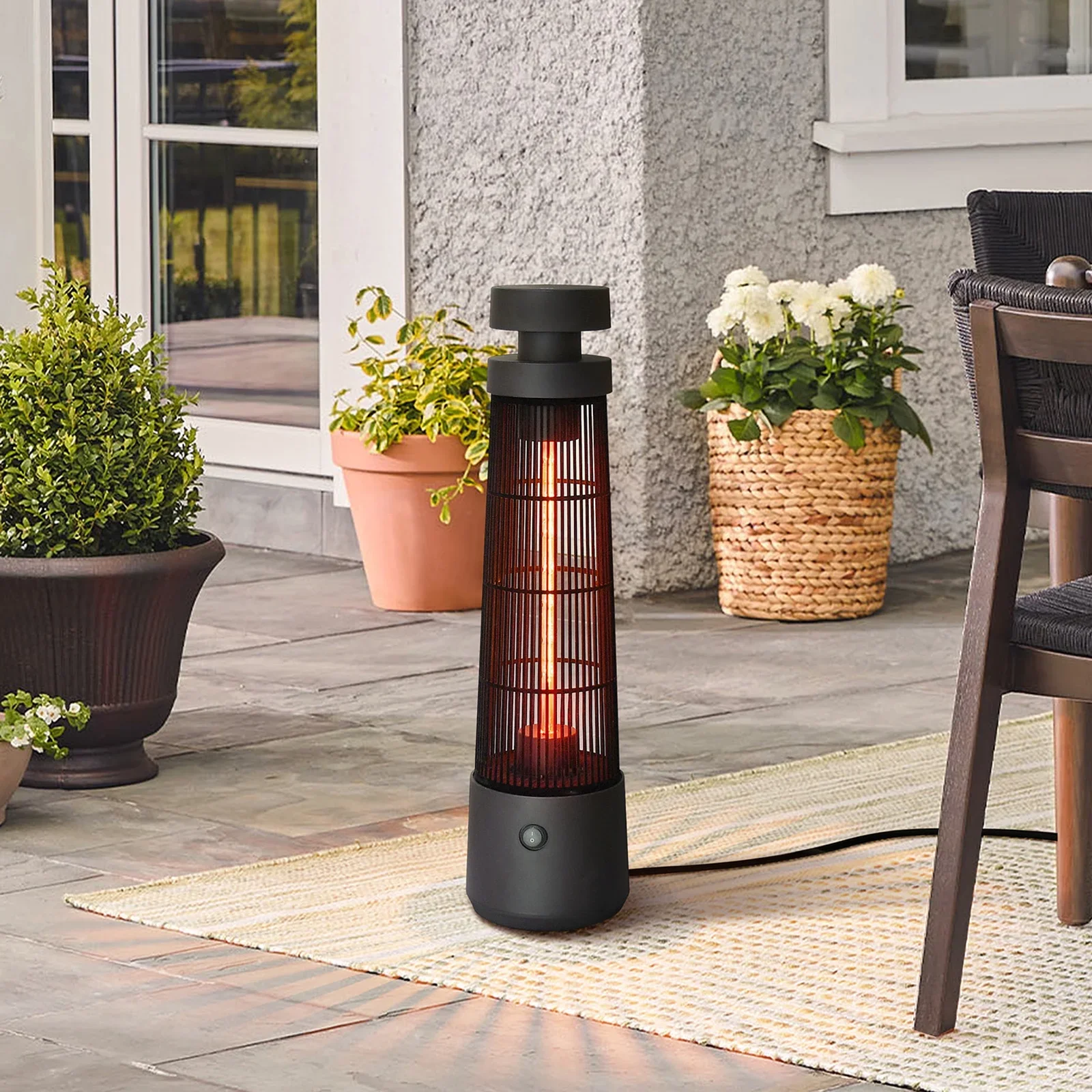 ATR ART to REAL 1200W Patio Infrared Electric Freestanding Heater, IP55 Waterproof, Touch Switch, Black - Image 4