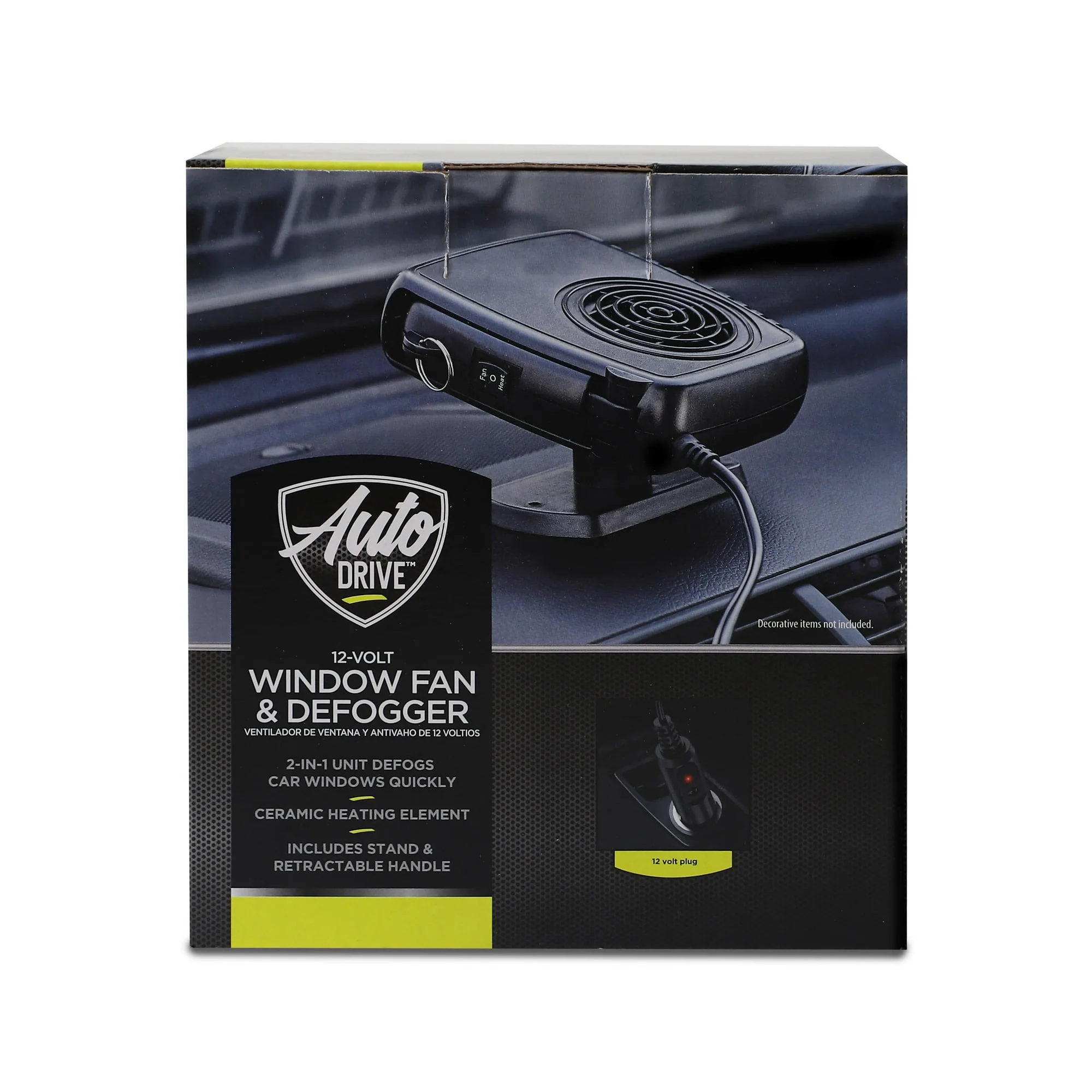 AutoDrive 12 Volt Window Fan & Defogger With Stand, Black - Durable - Image 3