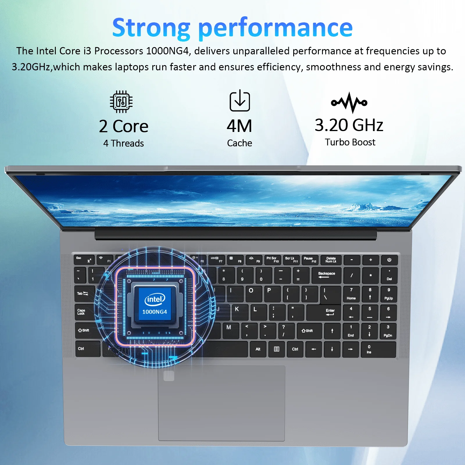 Auusda 16" Business Laptop, Intel Core i3 1000NG4, 16GB DDR4 RAM, 512GB SSD, 16" Full HD IPS Display, Windows 11 Pro, Backlit Keyboard, Fingerprint Unlock, Silver - Image 3