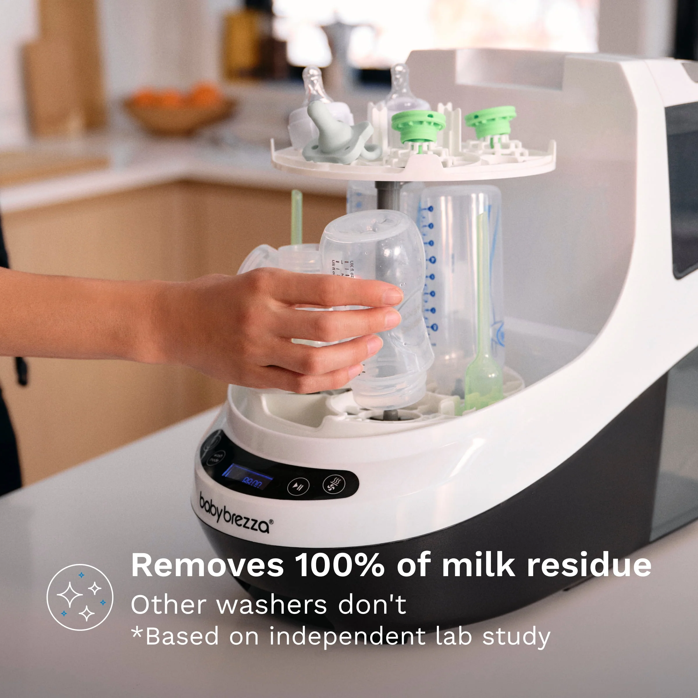 Baby Brezza Bottle Washer Pro, Automatic Bottle Washer Sterilizer Dryer, White, 4 Bottle Capacity, BRZ0103 - Image 3