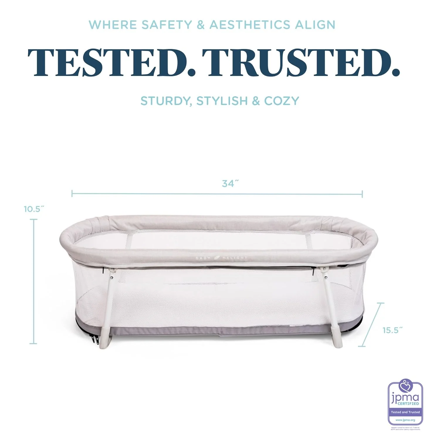 Baby Delight BD06280 Snuggle Nest Bassinet, Portable Baby Bed, for Infants 0-5 Months, Driftwood Grey - Image 2