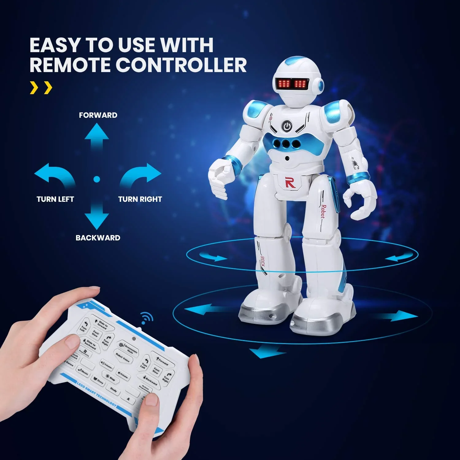 Babyltrl Smart Robot Toys with Remote Control for Kids, Programmable Educational Robot Toy with Gesture Control with 6 Floors for Boys and Girls Over 3 Years Old, Blue - Image 4
