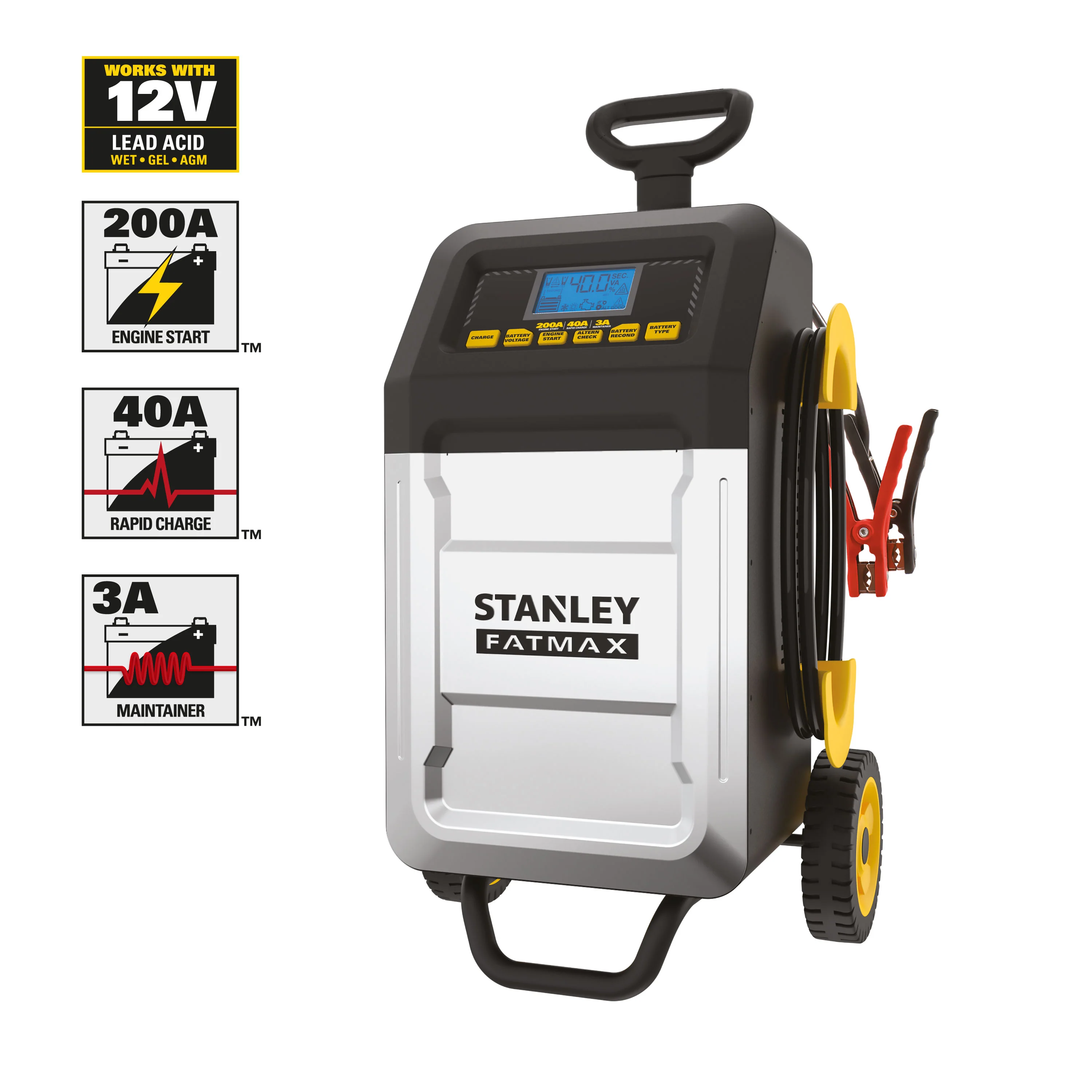 Baccus Global BC200F Stanley FatMax 200 Amp Rolling Battery Charger - Image 3