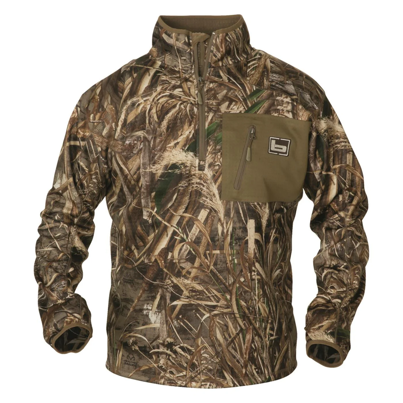 Banded Mid Layer Fleece Quarter-Zip Pullover - Realtree MAX-7 - 2XL - Image 2