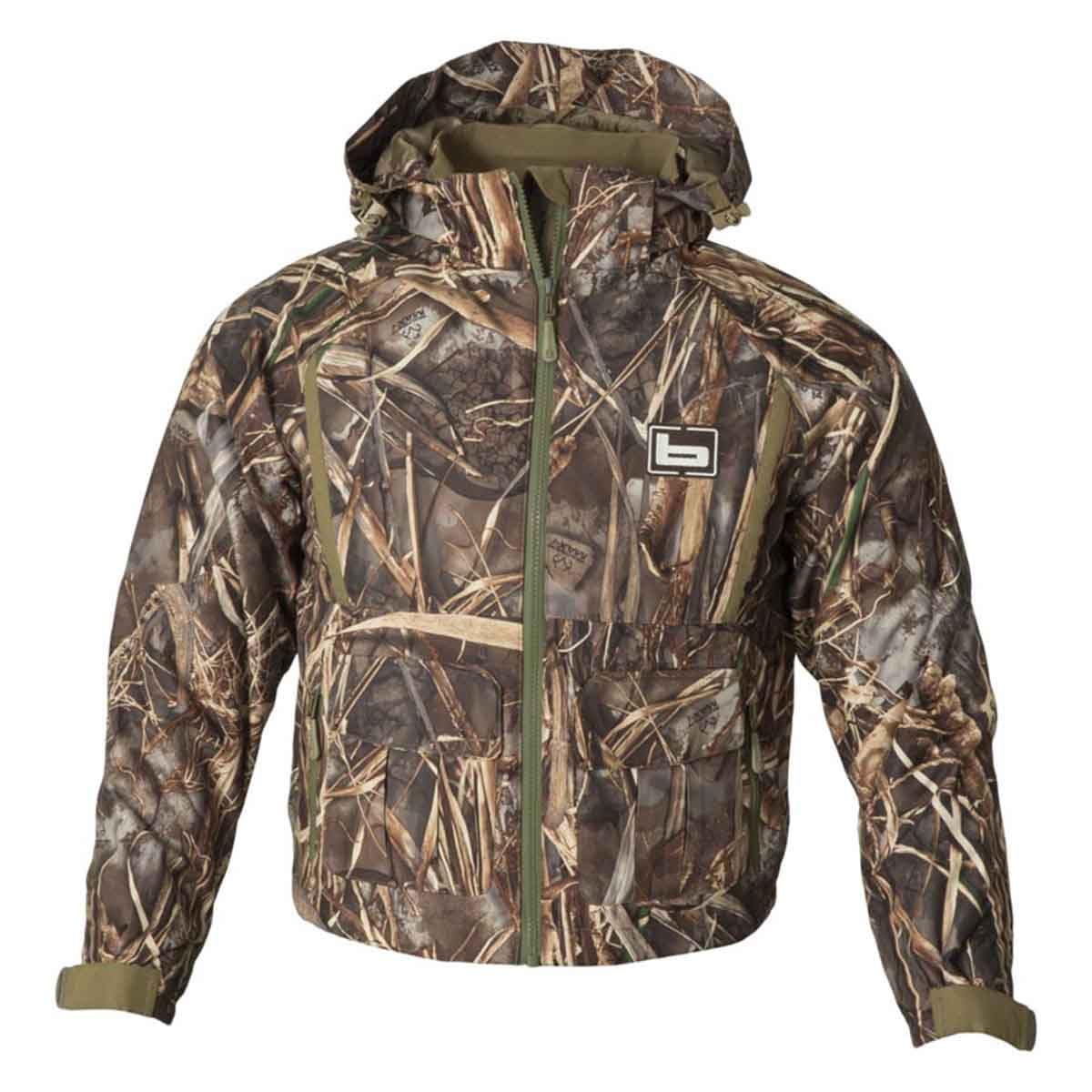 Banded White River Youth Wader Hunting Jacket, Waterproof Breathable SHEDS Shell, Zip-Out 100g PrimaLoft Liner, Olive Green Brown Cream, Mid-Length, 81591924 - Image 2