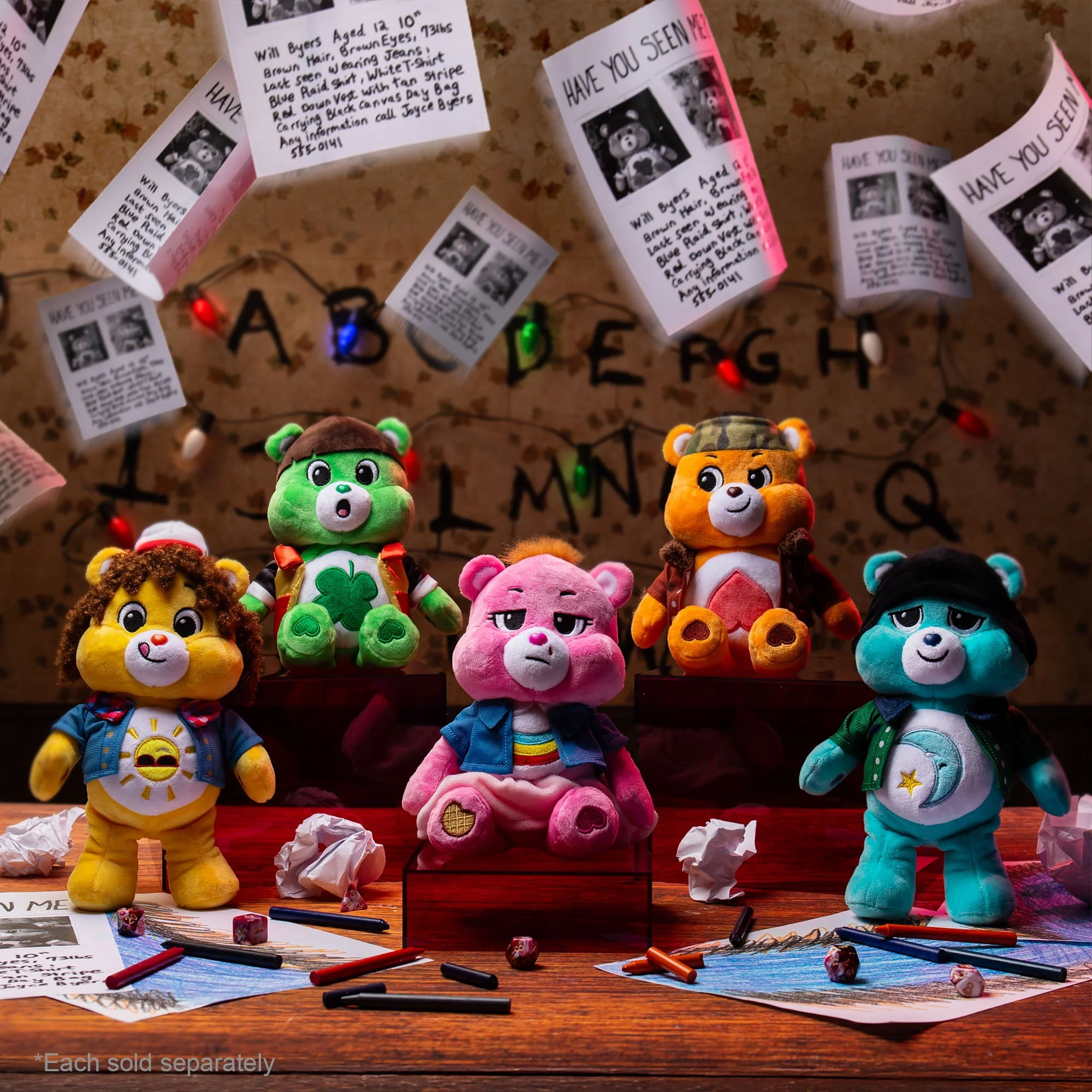 Basic Fun Care Bears Stranger Things Tenderheart Bear as Lucas 9in Plush Multicolor 23057 - Image 5