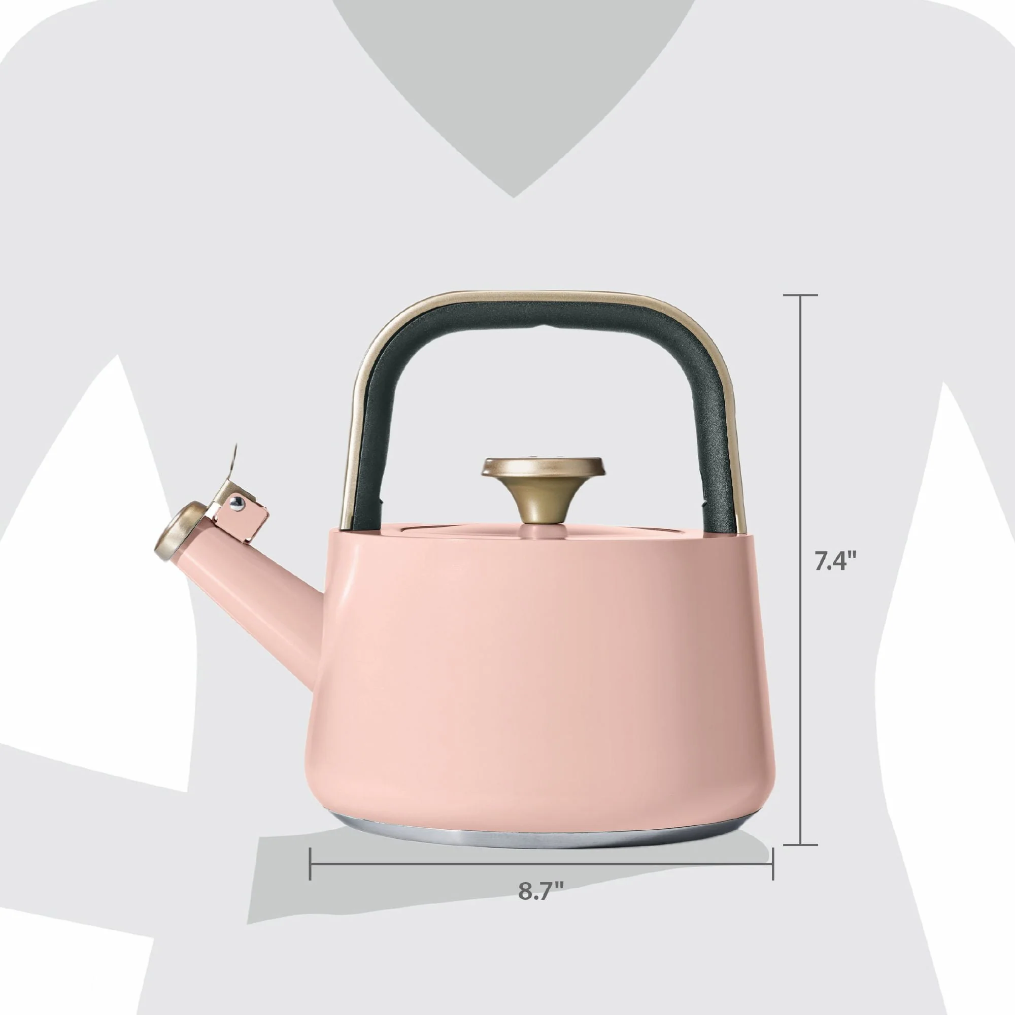 Beautiful 1.8L Ceramic Non-Stick Stovetop Tea Kettle, Rose by Drew Barrymore - Image 6