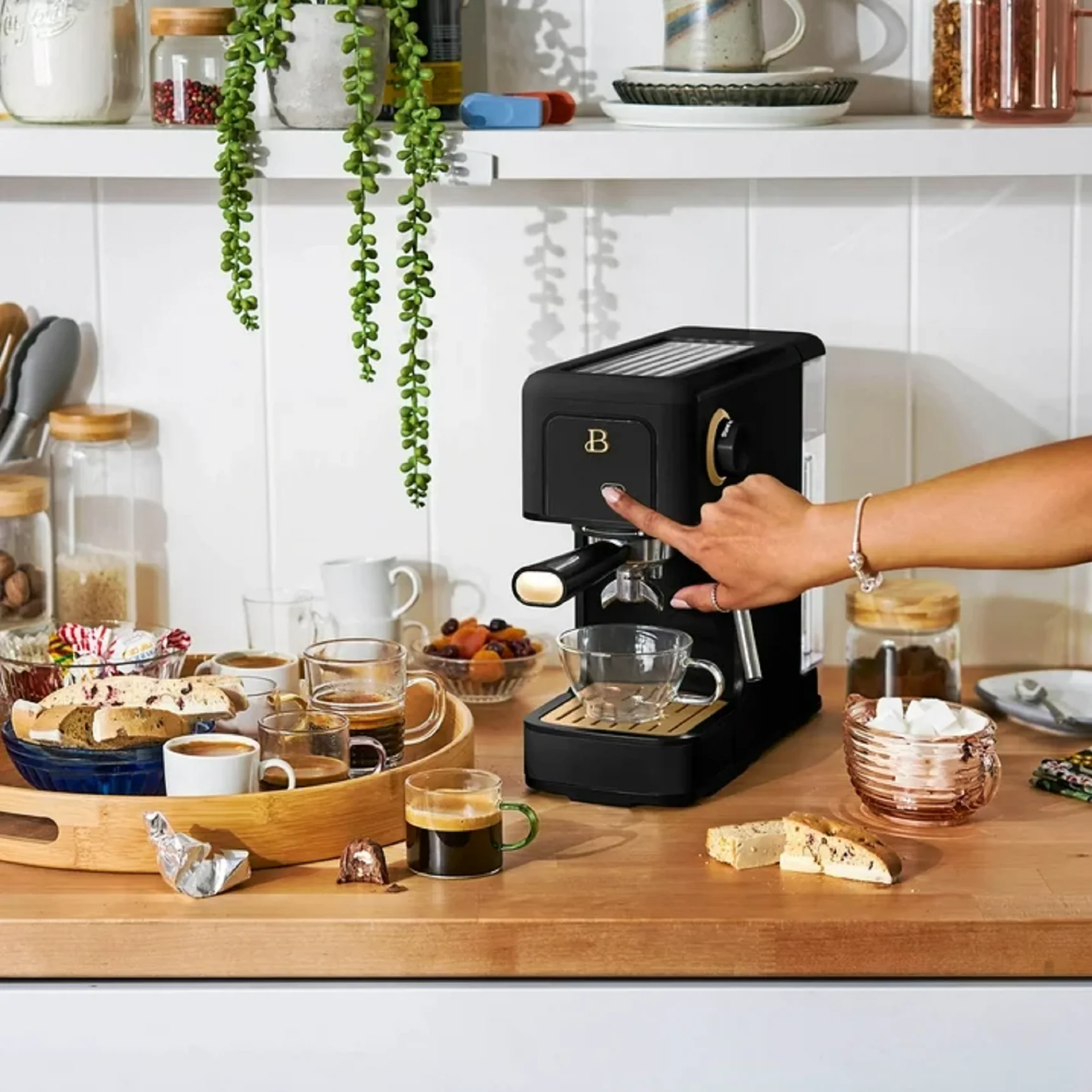 Beautiful 19415 Slim Espresso Maker with 20-Bar Pressure, Black Sesame by Drew Barrymore - Image 2