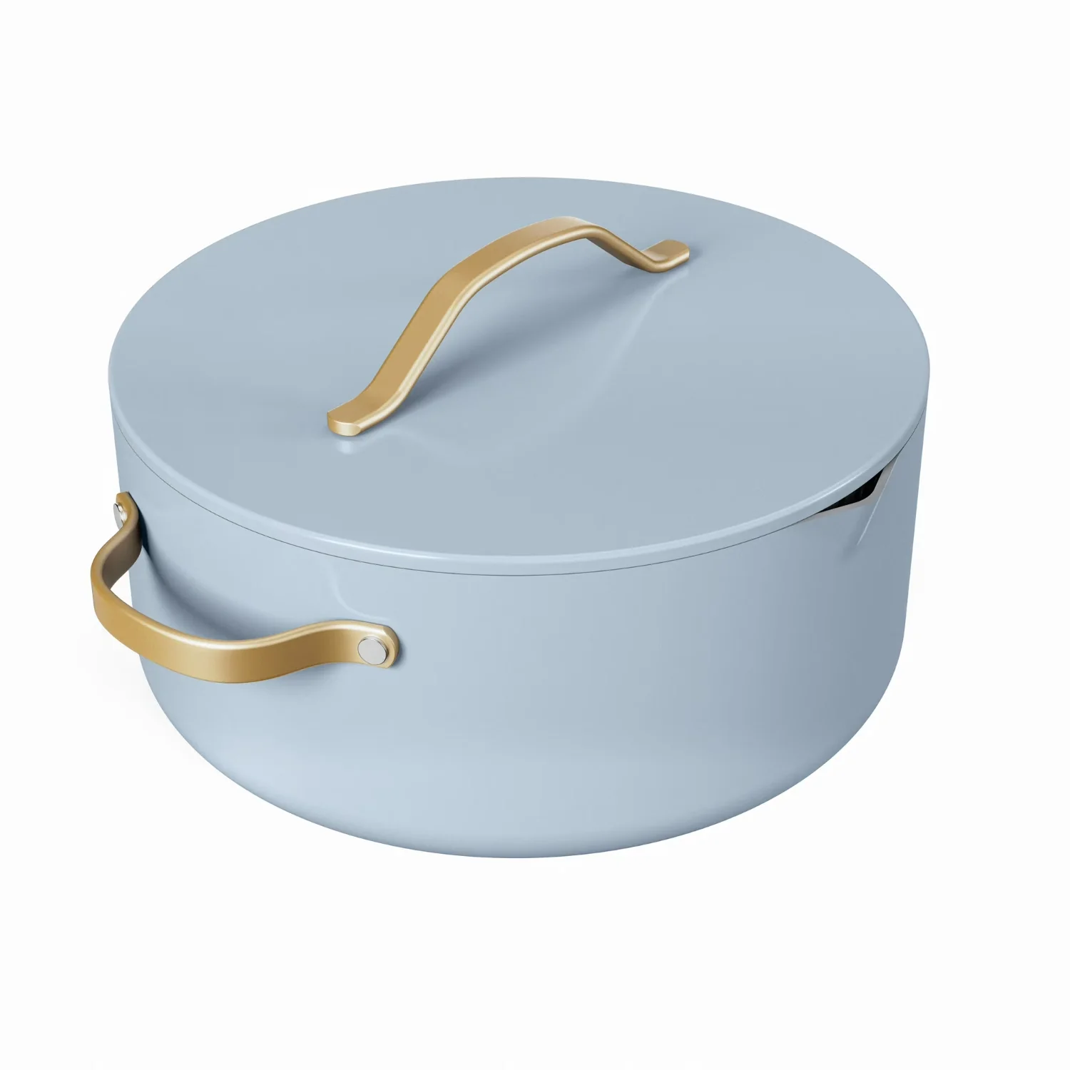 Beautiful 19931 8-Quart Ceramic Non-Stick Stock Pot with Strainer Lid, Cornflower Blue