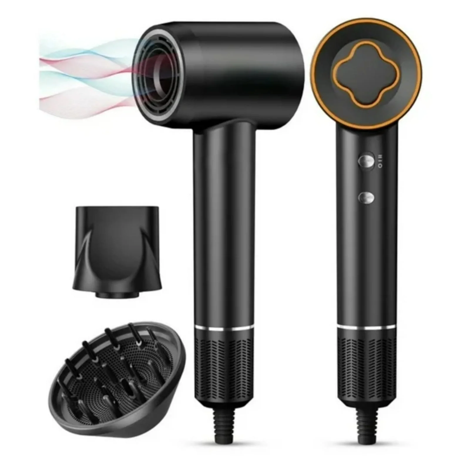 BeautifyEase JYCFJ-1 (ZCY883) Hair Dryer, 1500W Brushless Motor, Fast Drying Ionic Technology, Low Noise 51 dB, Ergonomic Design, Black - Image 3