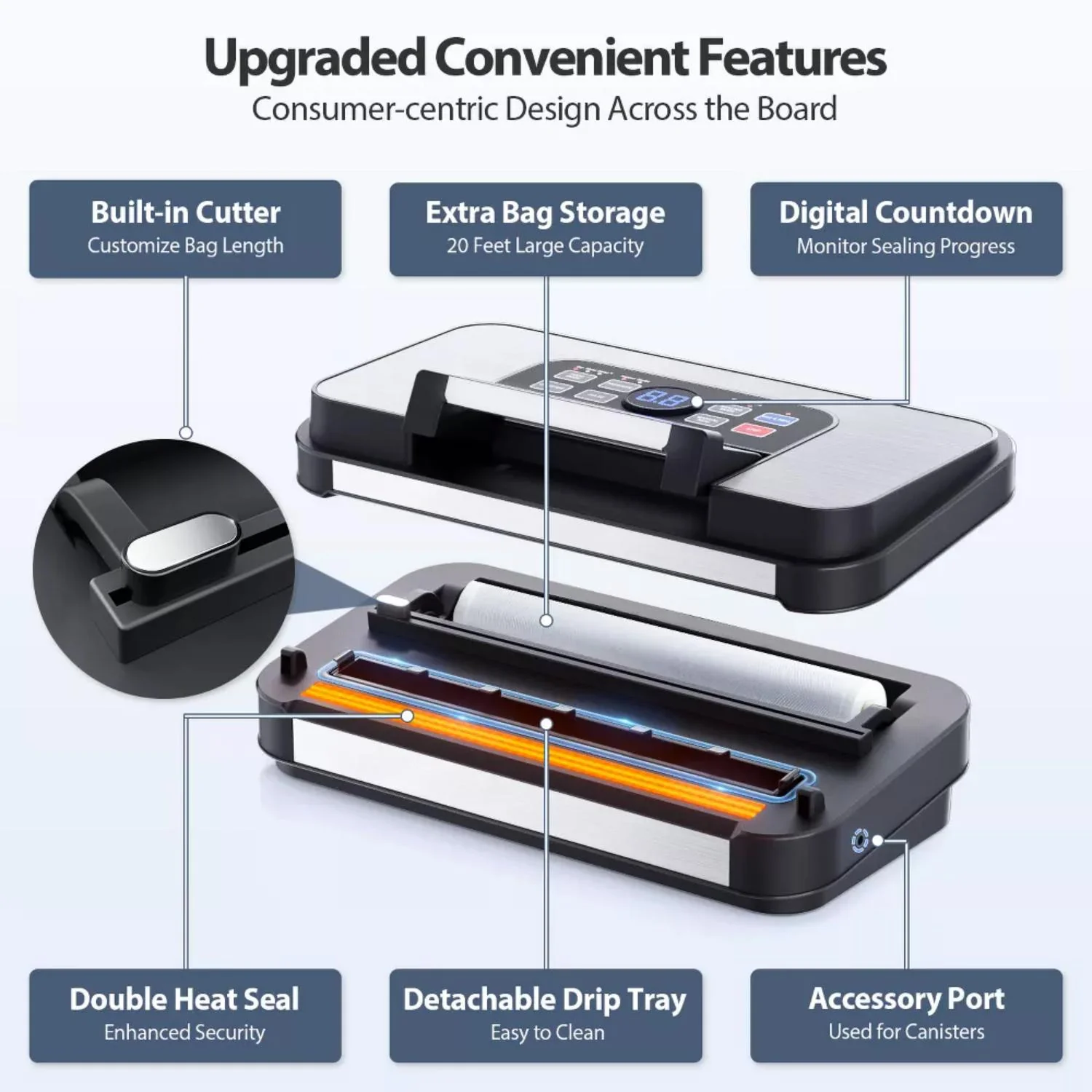 BEELICIOUS Powerful Precision Pro Vacuum Sealer 95Kpa 10-in-1 - Image 4