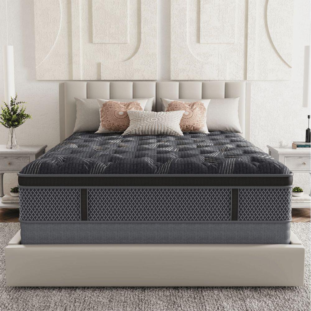 Behost KSBLT02-QUEEN Pillow Top Queen Mattress, 10inch Hybrid Innerspring Double Mattress in a Box, Pocket Spring Mattress, Queen, Black - Image 2