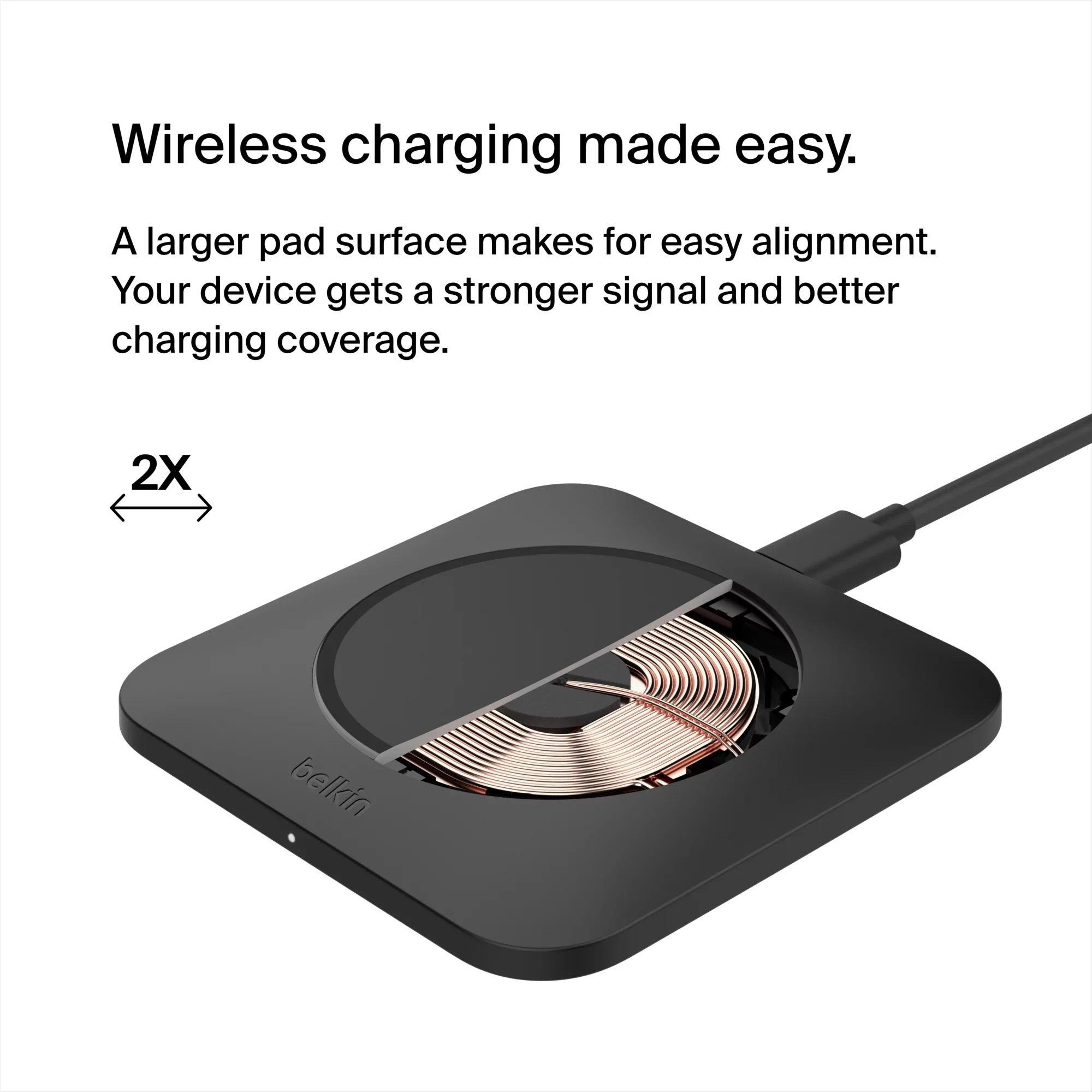 Belkin BoostCharge Pro Universal Easy Align Wireless Charging Pad, 15W Black - Image 3