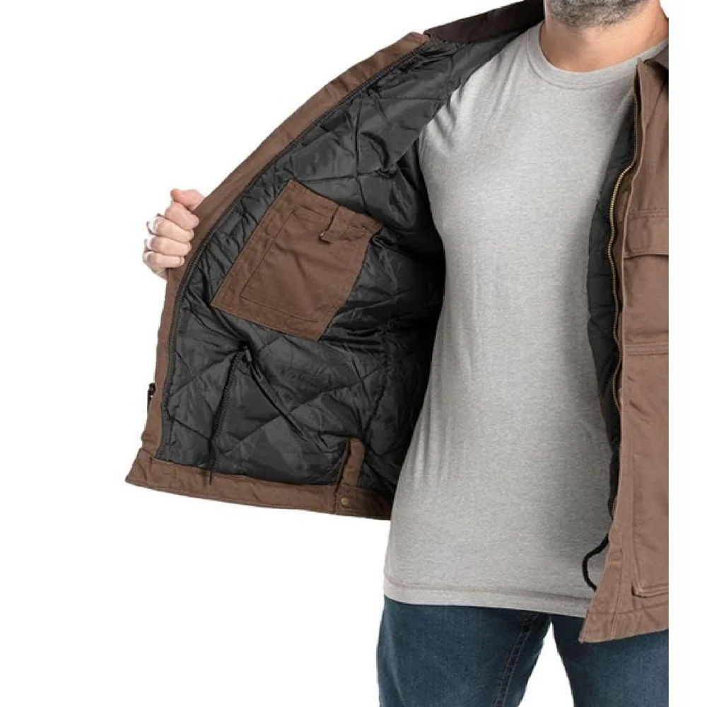 Berne Heartland Washed Chore Coat for Men - Bark - 3XLT - Image 3