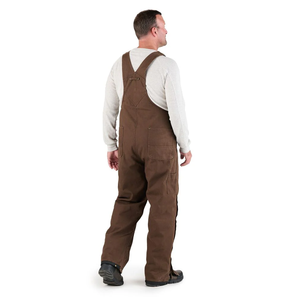 Berne Men's Traditional Washed Bib Overall, Durable 12 oz. Cotton Duck Fabric, Bark Brown, Small B213BB - Image 5