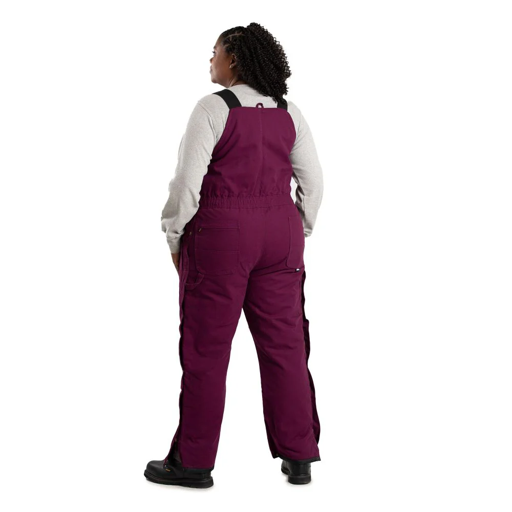Berne WB515PLMT600 Softstone Duck Insulated Bib Overalls for Ladies - Plum - 4XL - Tall