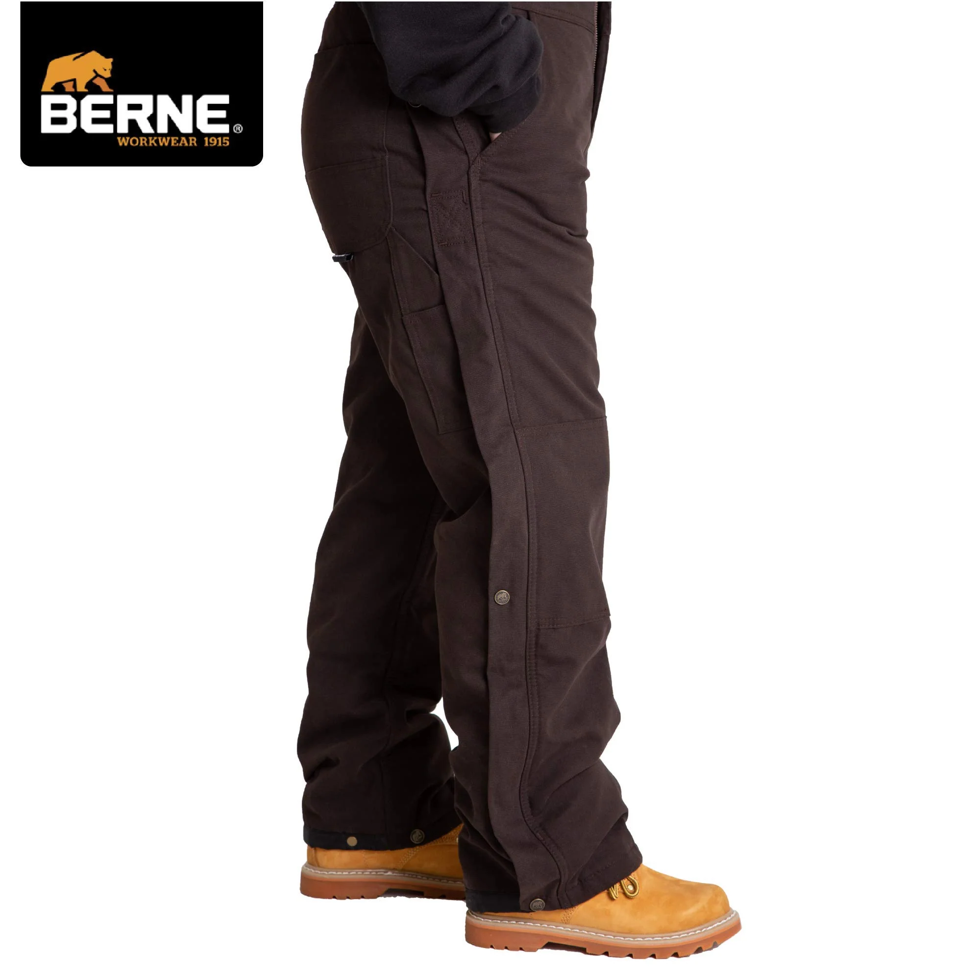 Berne WB515PLMT600 Softstone Duck Insulated Bib Overalls for Ladies - Plum - 4XL - Tall - Image 4