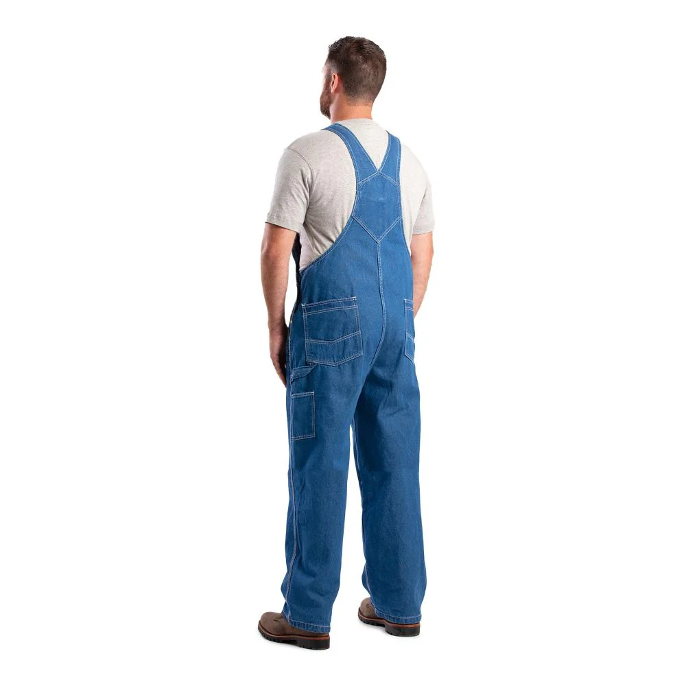 Berne Vintage Unlined Washed Denim Bib Overalls - Light Denim - 46x34 - Image 2