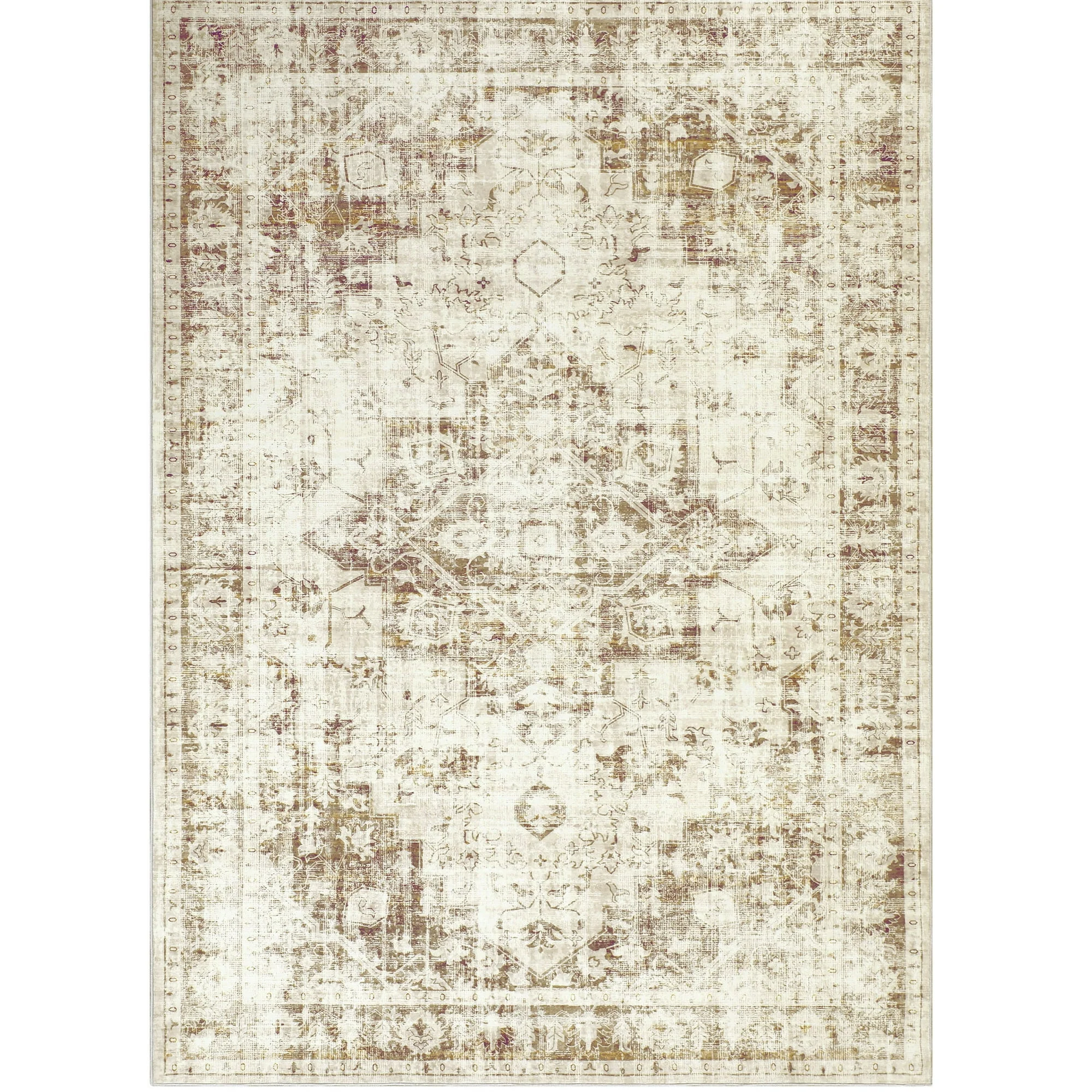 BERTHMEER 3'x5' Washable Area Rugs indoor Small Rugs Vintage Traditional Rugs Carpets for Living Room Bedroom Office Throw Rugs Non-slip, Brown - Image 2