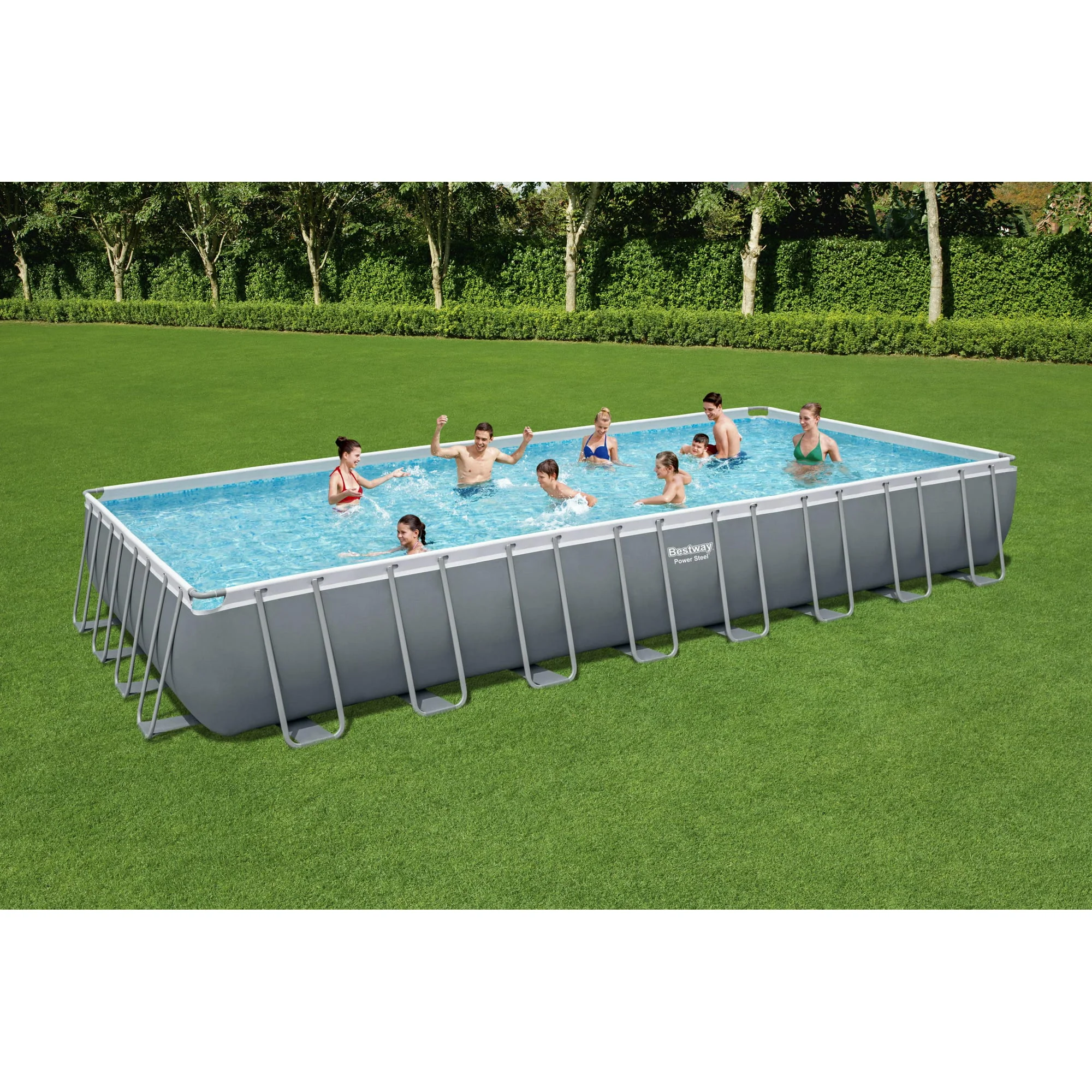 Bestway Power Steel 31ft. x 52in. Deep Rectangular Above Ground Pool Set - Image 4