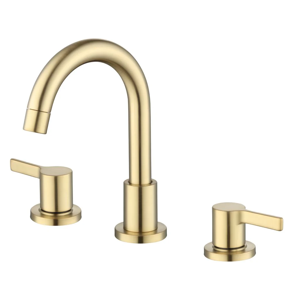 Better Homes & Gardens Clean Modern 8-Inch Widespread Bathroom Faucet with Ceramic Disc Cartridge, Brushed Brass Finish