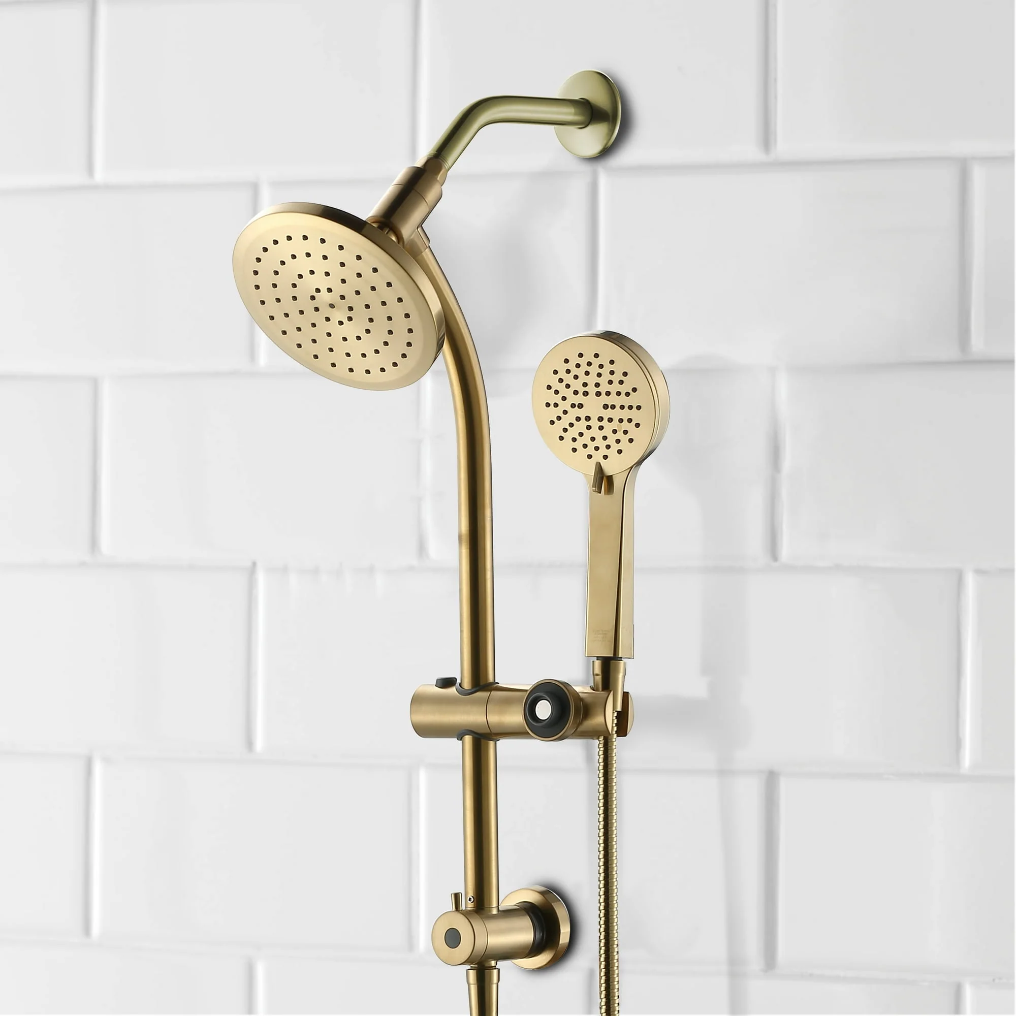 Better Homes & Gardens Deluxe Shower Combo with Magnetic Slide Bar Kit in Brushed Brass - Image 2