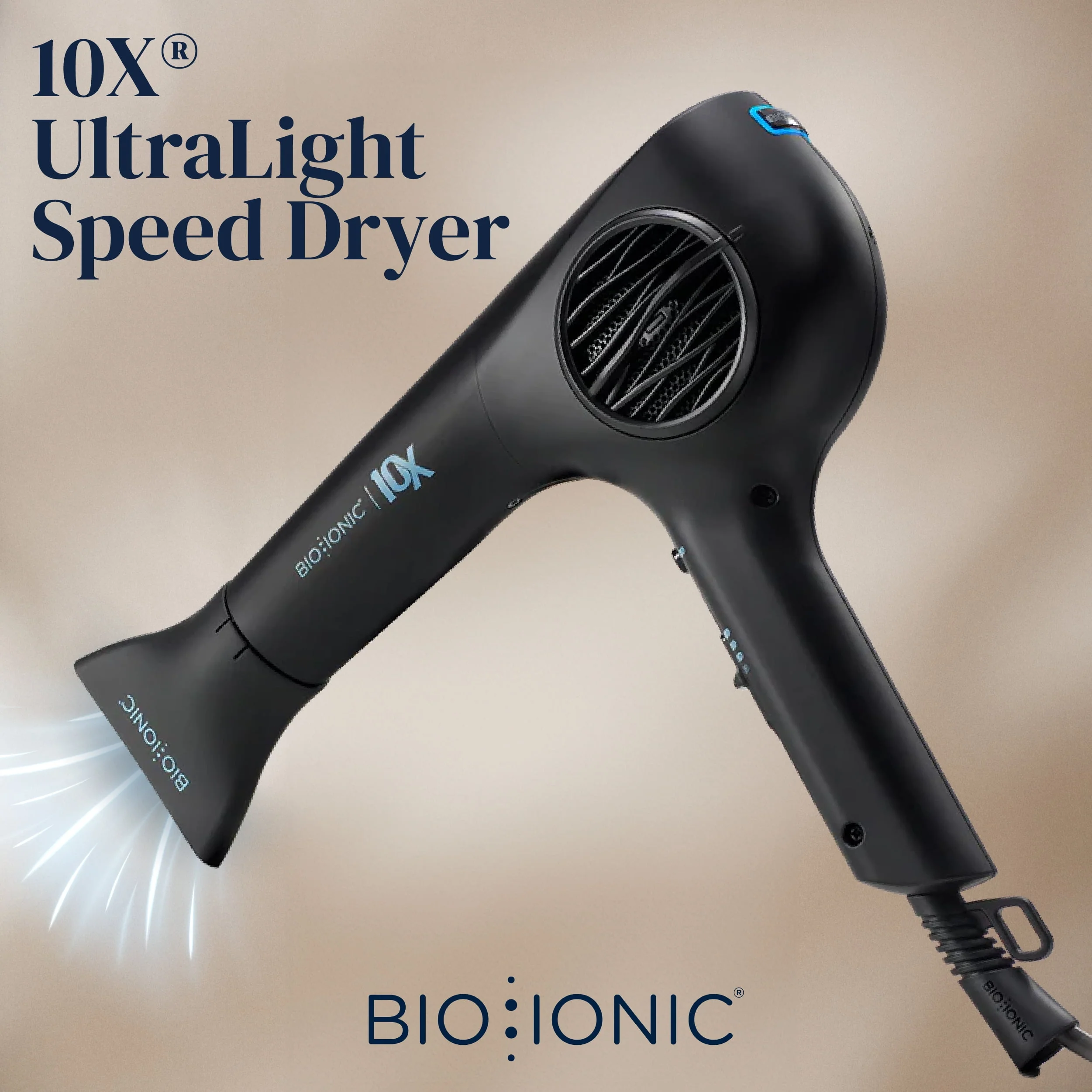 Bio Ionic Velvet Rouge 10X Ultralight Speed Hair Dryer, Ionic Technology, Adjustable Heat and Speed, Cool Shot Button, Lightweight Design - Image 4