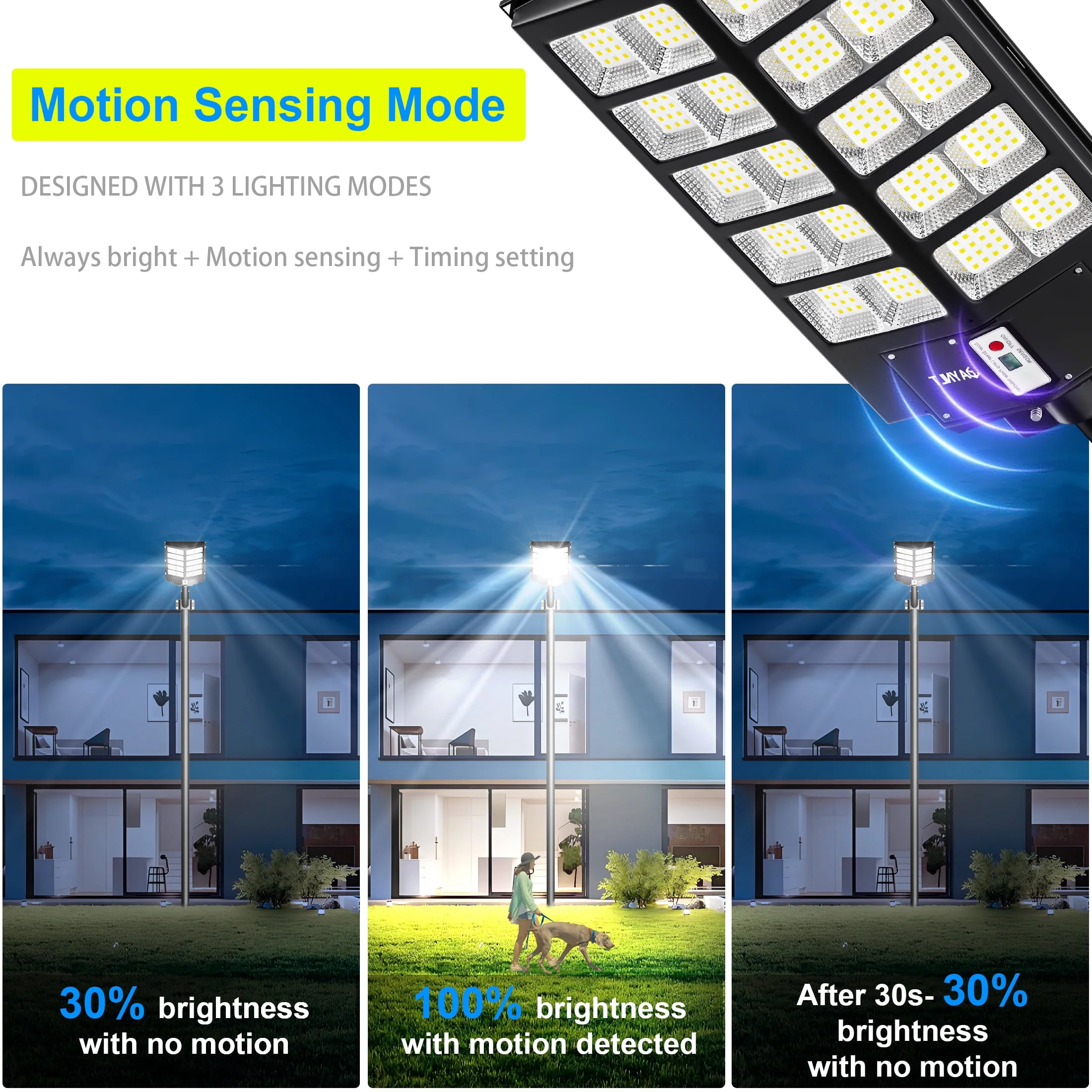 Bjsuc Solar Street Light LED Security Street Outdoor Courtyard Lights - Image 3