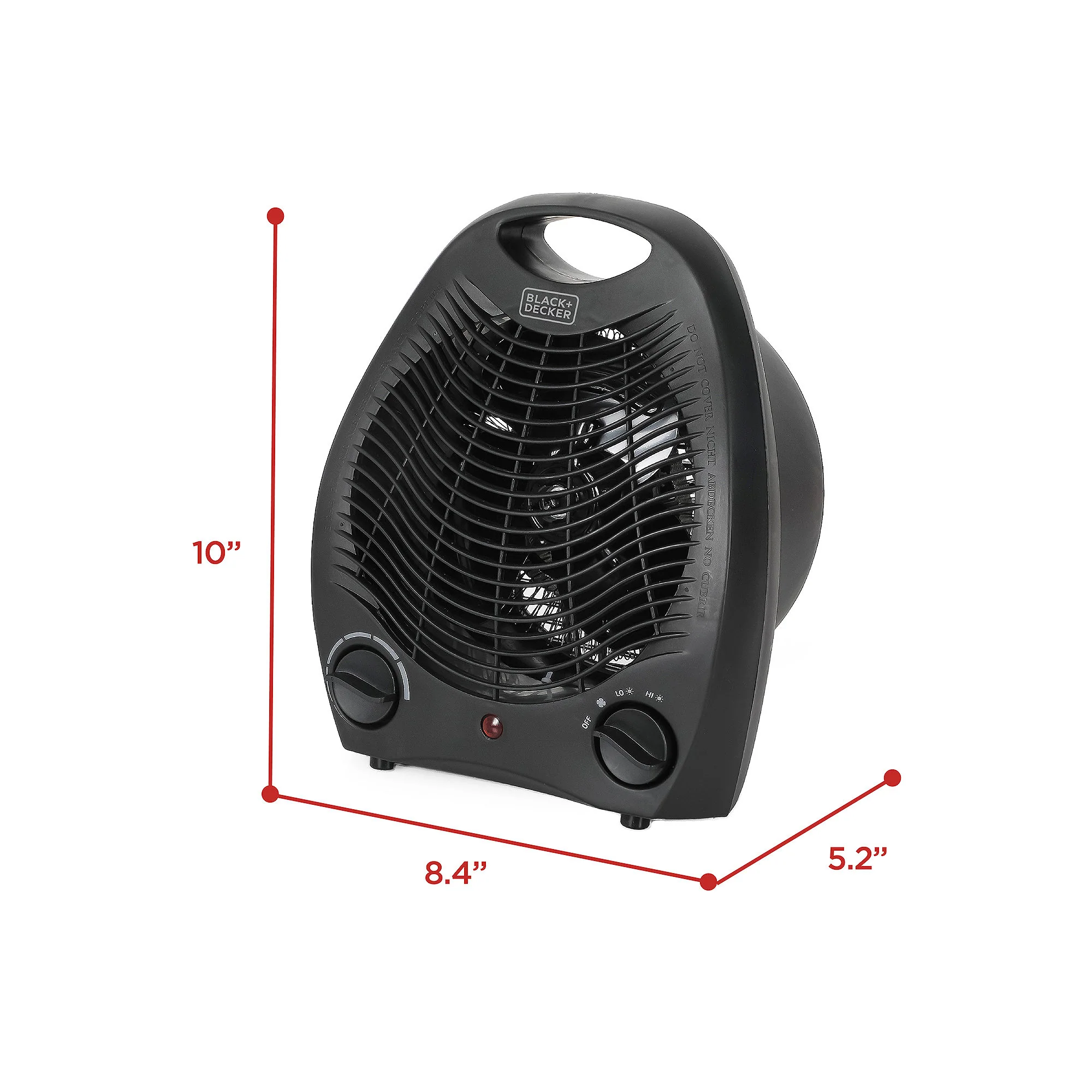 Black+Decker Bhd101b 1500-Watt Personal Desktop Heater 8.4 Inches X 5.2 Inches X 10 Inches Black BHD101B - BLACK ONE SIZE - Image 2