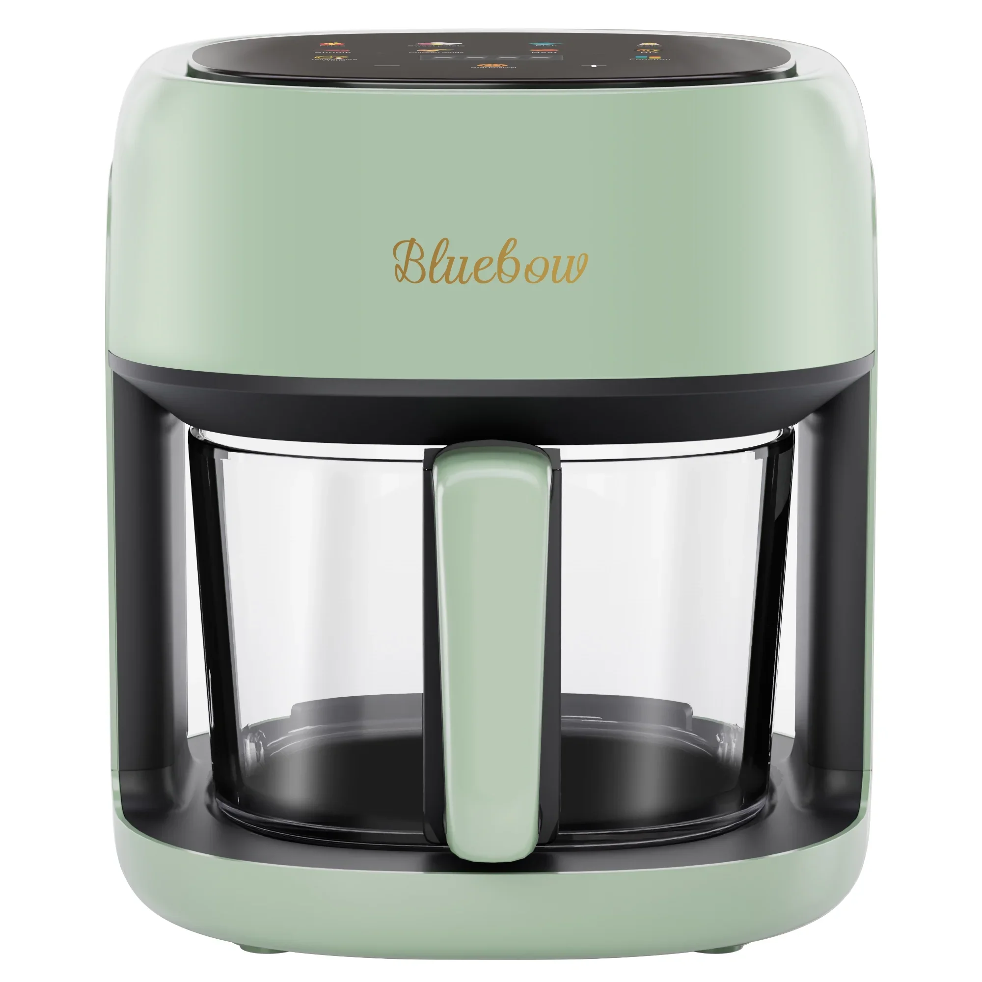 Bluebow 5 Quart Air Fryer with 360 Viewing Glass Pot, Green