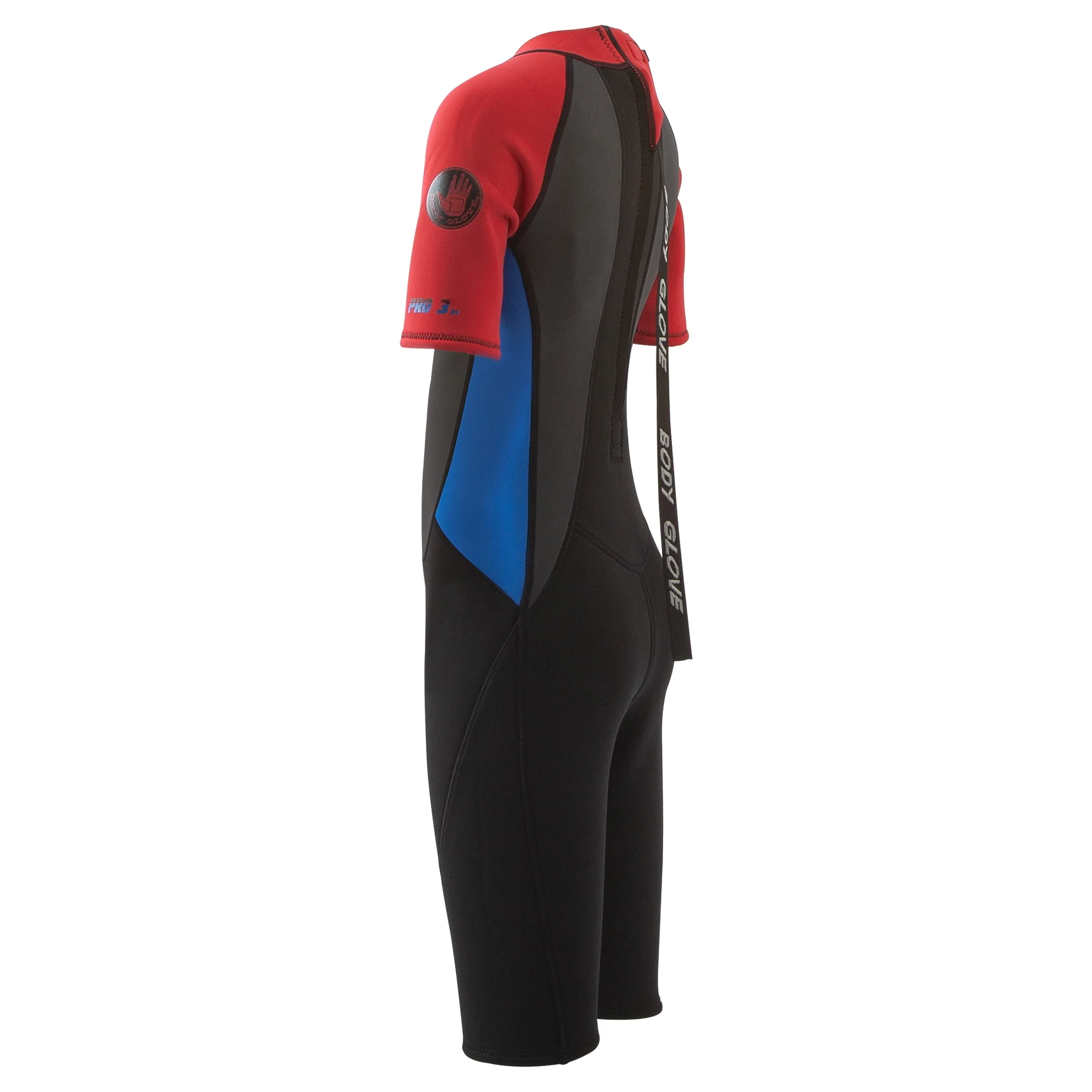 Body Glove Pro3 Junior Shorty Spring Wetsuit, 2/1mm Neoprene, Back Zip, Adjustable Neck Closure, Red, Size 12 - Image 2