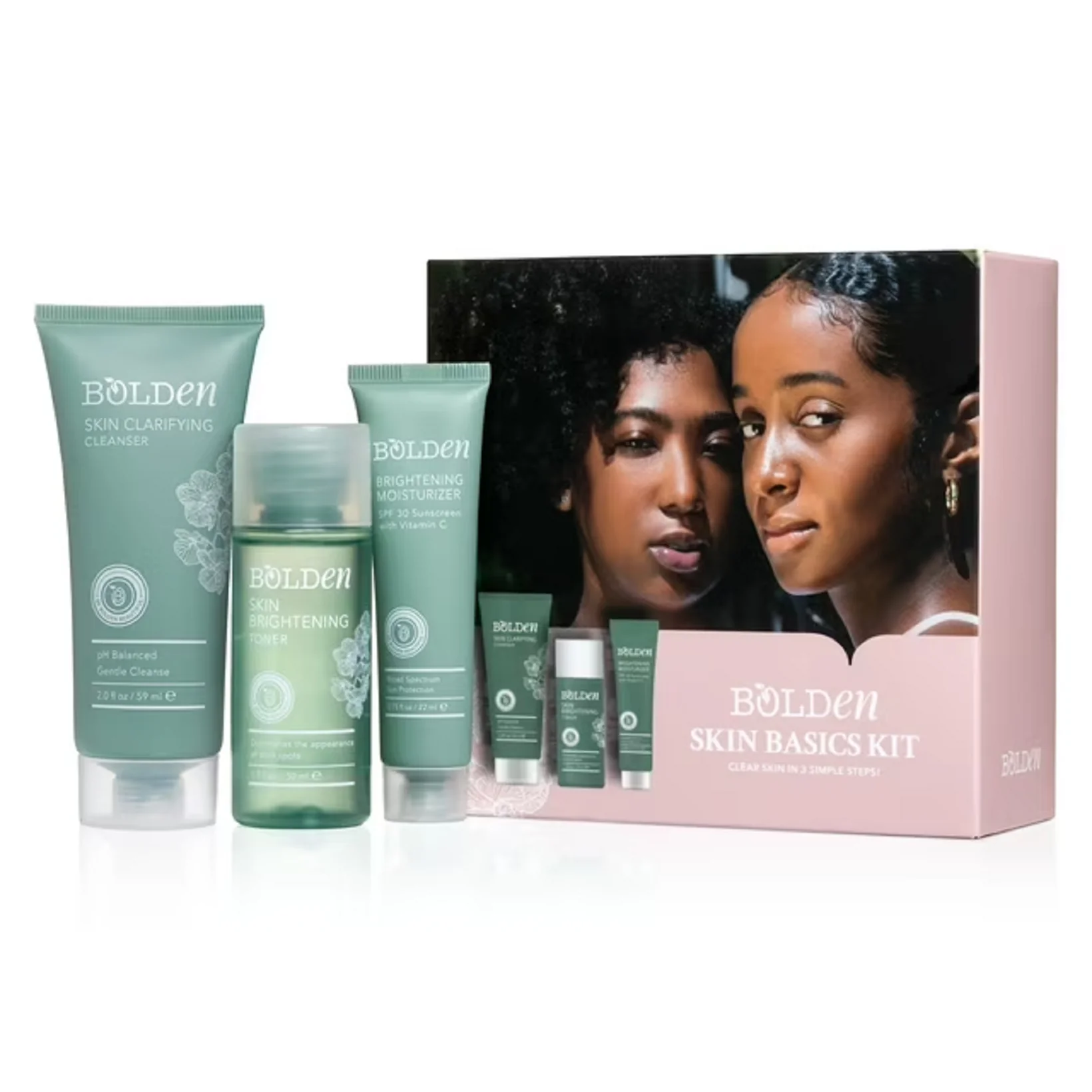 Bolden Daily Skin Basics Kit 3Pc, Clear Gel Cleanser, Toner, & SPF 30 Sunscreen - Image 3