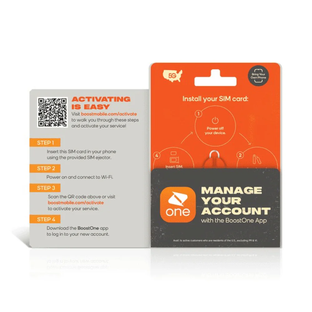 Boost Mobile Bddptmotsimenr1 Preloaded SIM Card Bring Your Own Device 3month Plan - Unlimited Talk/Text 3GB of data - Image 3