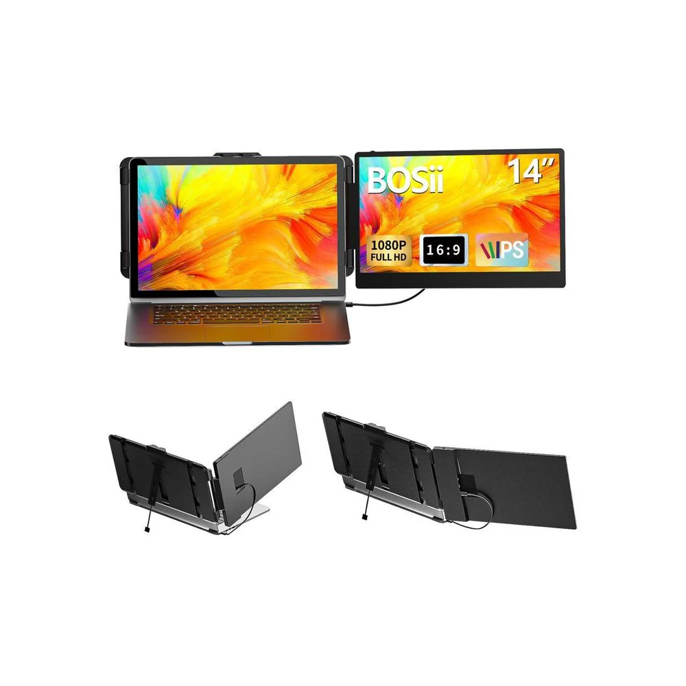 Bosii 202302 14" Portable IPS FHD Monitor, Black