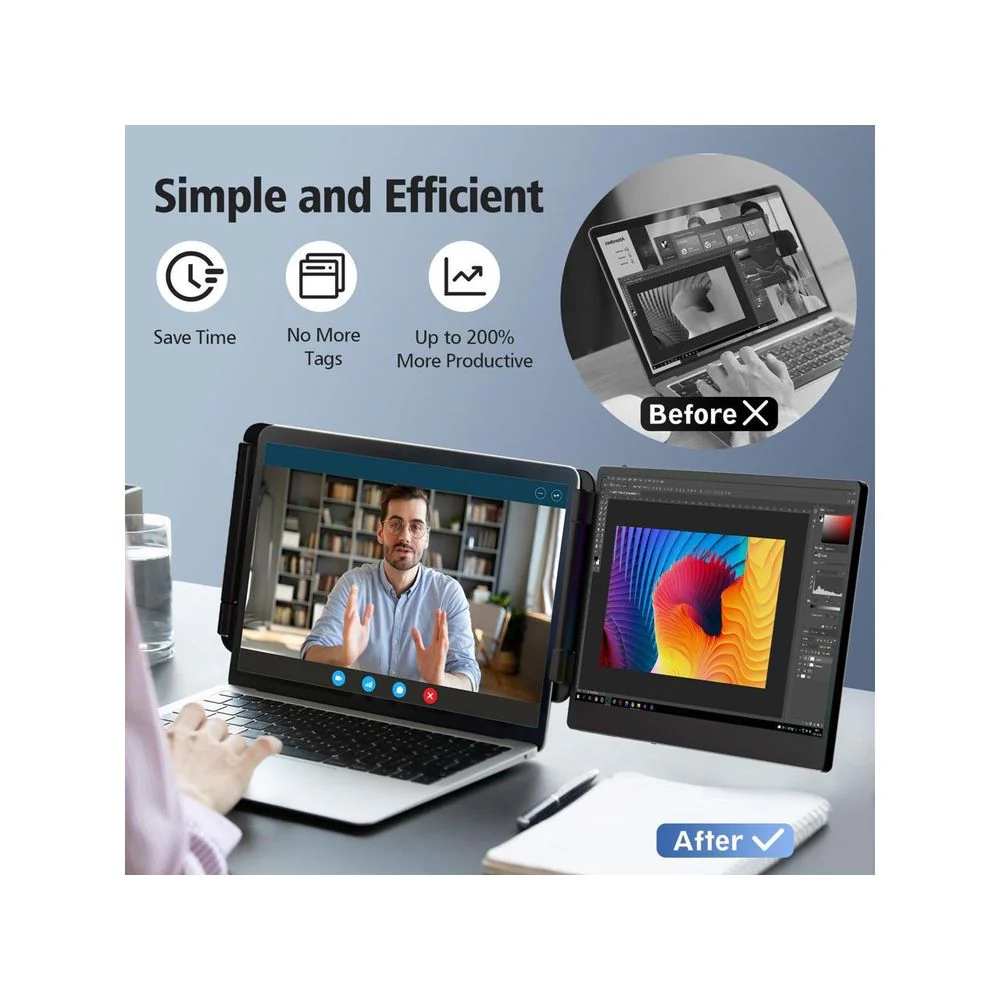 Bosii 202302 14" Portable IPS FHD Monitor, Black - Image 2