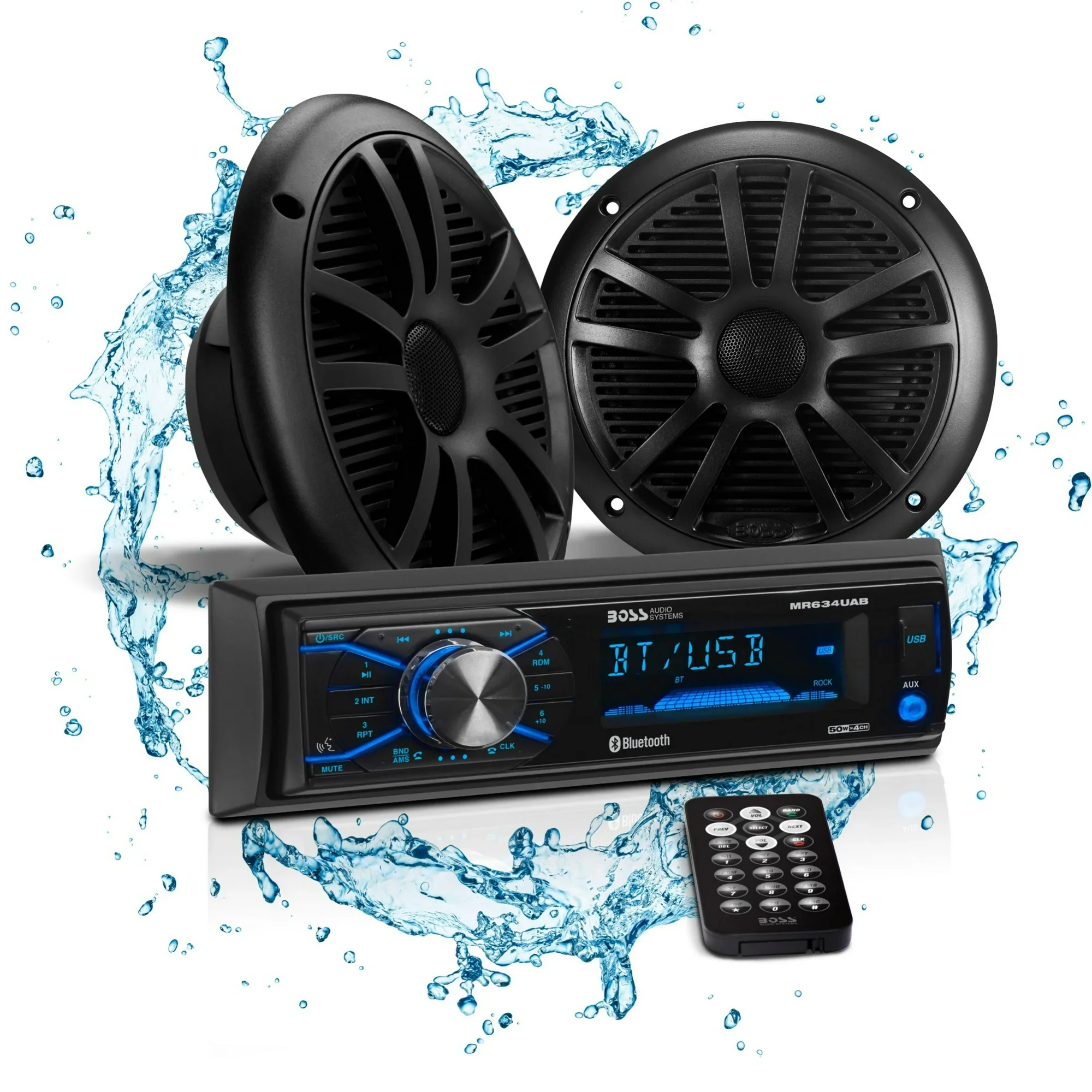 BOSS Audio Systems MCBK634B.6 Marine Boat Sound System Package With 2 Speakers, Black - Image 2