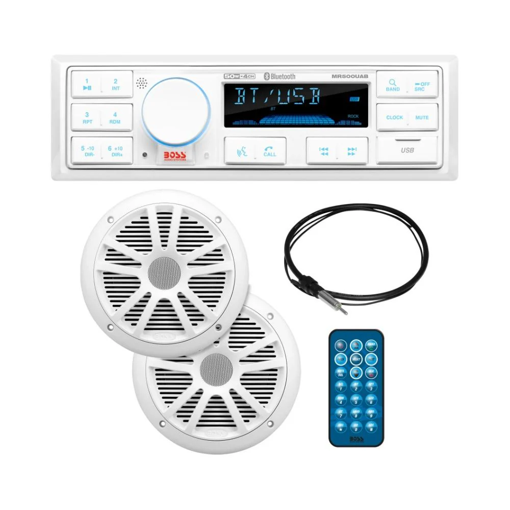 Boss Audio Systems MCK500WB.6 Marine Boat Stereo Sound System Speaker Package - Image 6