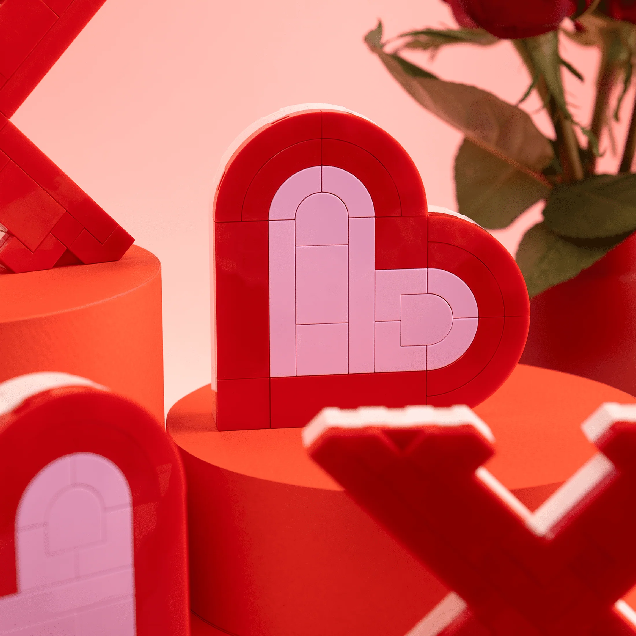 Brickcraft Bricktanicals XOXO Valentines Day Building Set, 244 Pieces, Red Heart Letter Display Decor, Romantic Construction Kit for Couples, Ages 8 and Up, 24L7 - Image 7