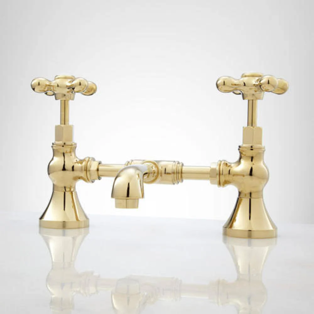 Bridge Lavatory Faucet with Mushroom Type Overflow Drain - PB