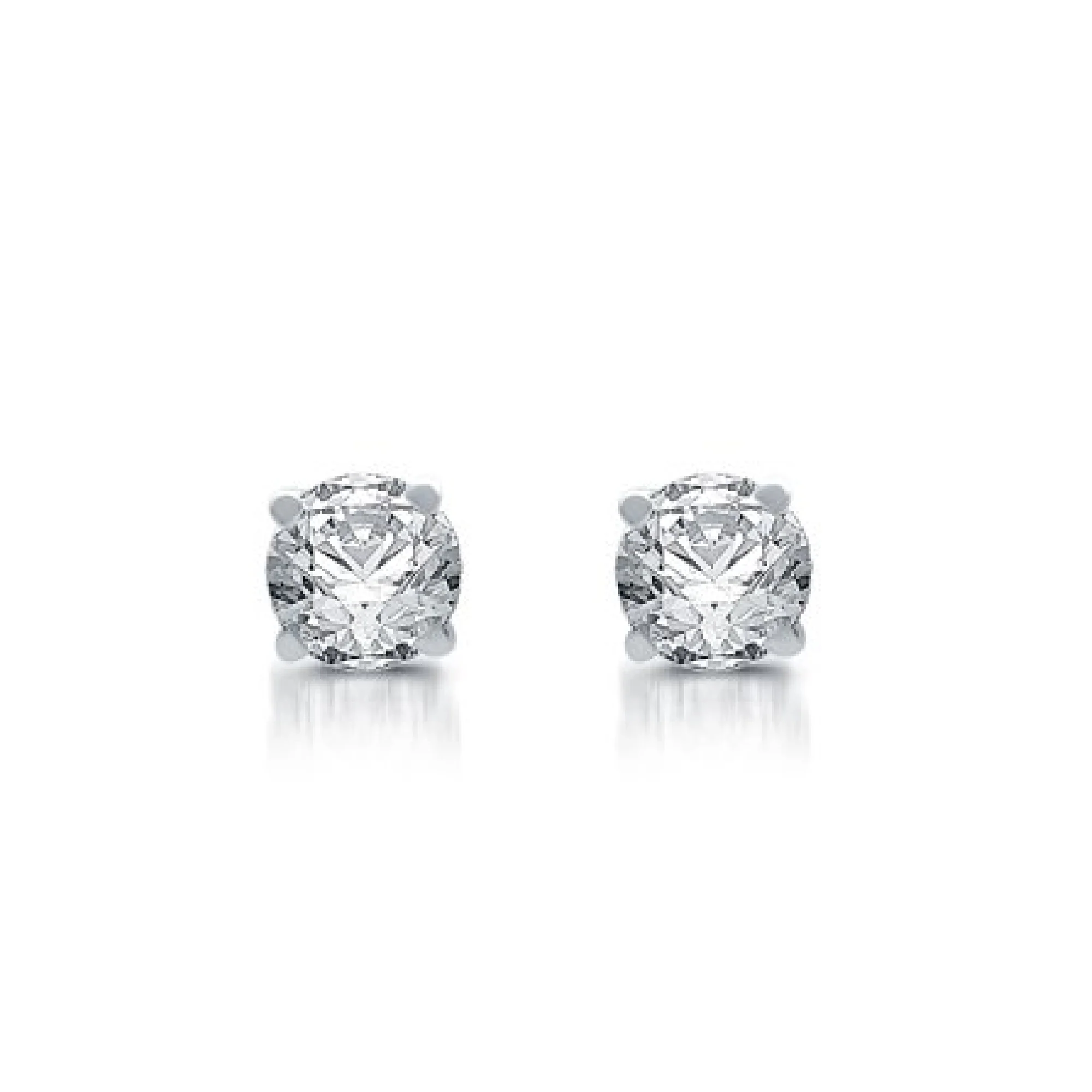 Brilliance Fine Jewelry 1/2 Carat T.W. Diamond 10 Kt White Gold Solitaire Studs (H-I I2) IGI Certified - Image 3