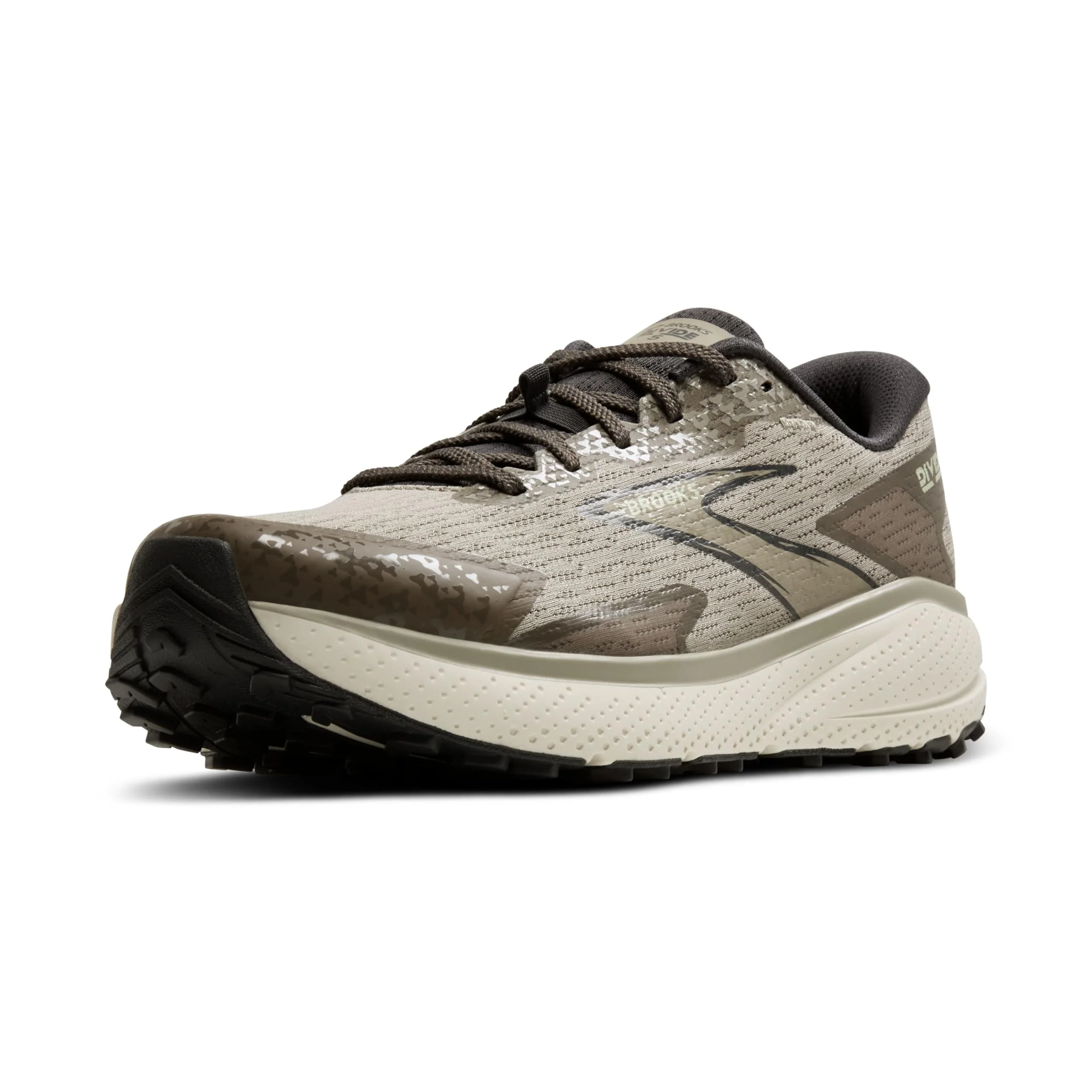 Brooks Divide 5 Trail Running Shoe with Lightweight DNA LOFT v2 Cushioning, London-Fog Falcon Ebony, Men's 10.5 Medium, 110429-262