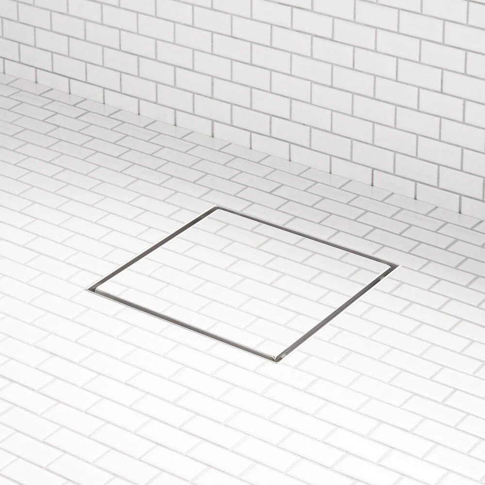 Brushed SS Square Shower drain-Removal Tool and Filter, CUPC & UPS Approved -8"*8"*2.95"-with 2" diameter vertical drain pipe-ST01 pattern