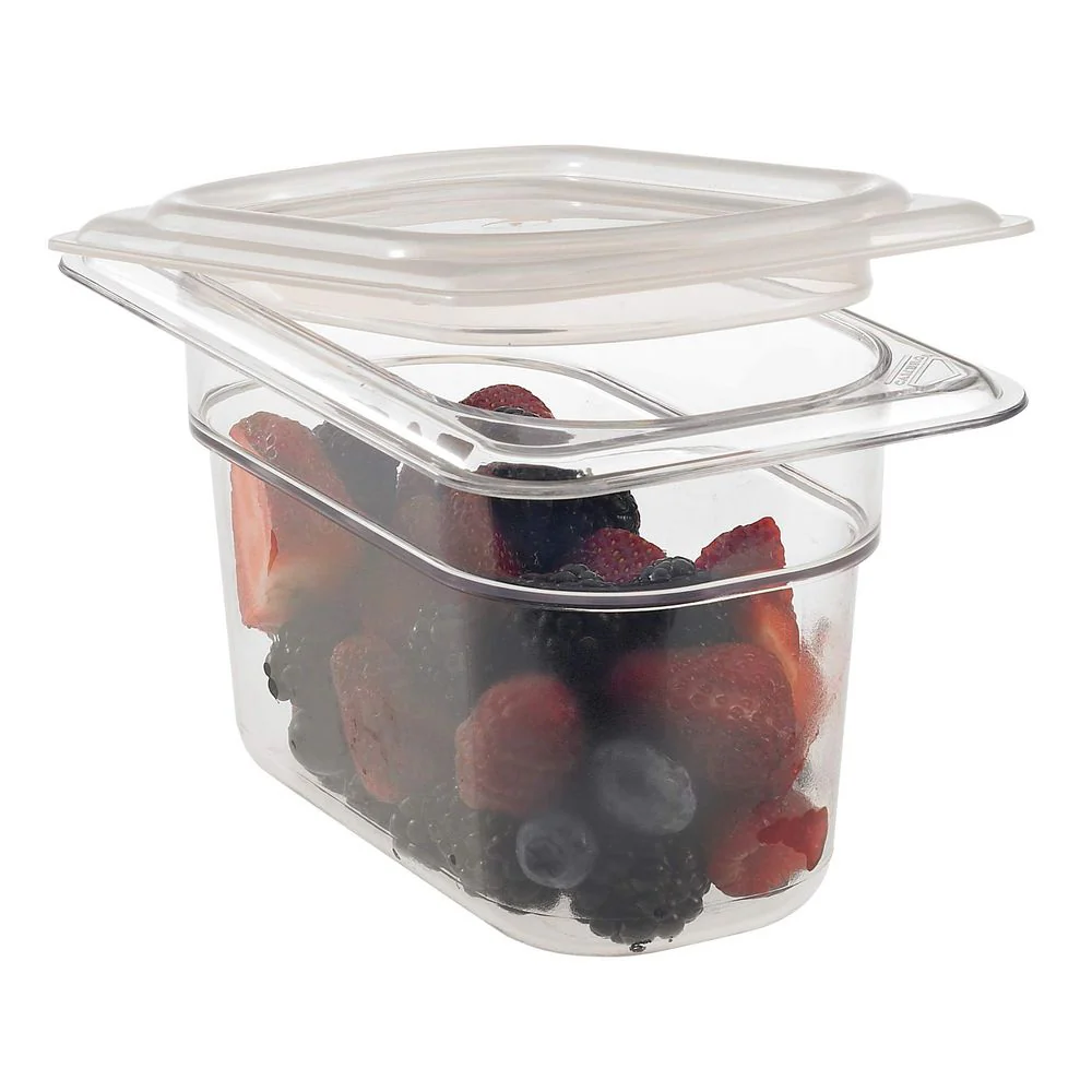 Cambro Camwear 1/9 Size Food Pan, Clear Polycarbonate, 4 Inch Depth, Stackable, Non-Stick Interior, 0.9 Qt - Image 2