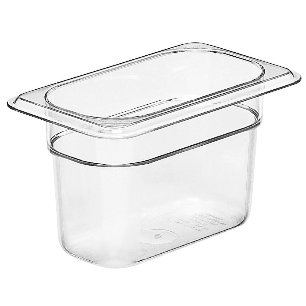 Cambro Camwear 1/9 Size Food Pan, Clear Polycarbonate, 4 Inch Depth, Stackable, Non-Stick Interior, 0.9 Qt - Image 3