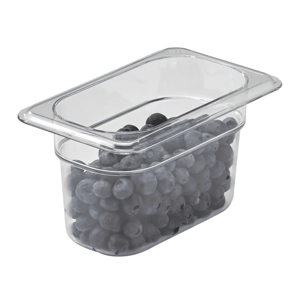 Cambro Camwear 1/9 Size Food Pan, Clear Polycarbonate, 4 Inch Depth, Stackable, Non-Stick Interior, 0.9 Qt - Image 4