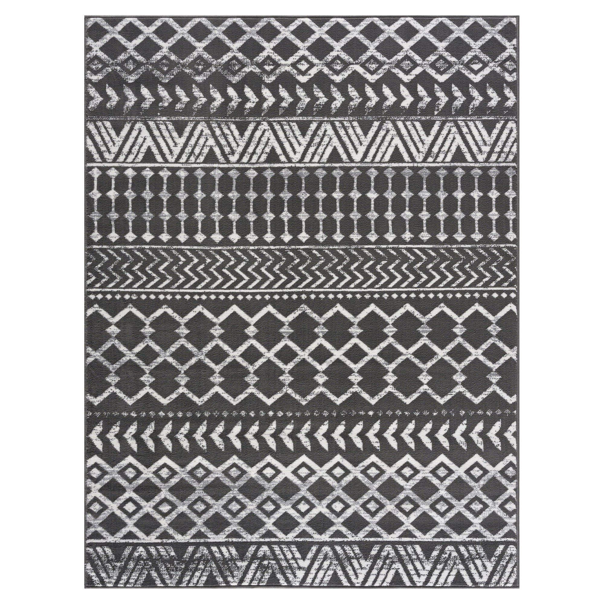 CAMILSON CRY1001-DGRY-8x10 Crystal Dark Grey Area Rug 7'10"x10' Boho - Image 4