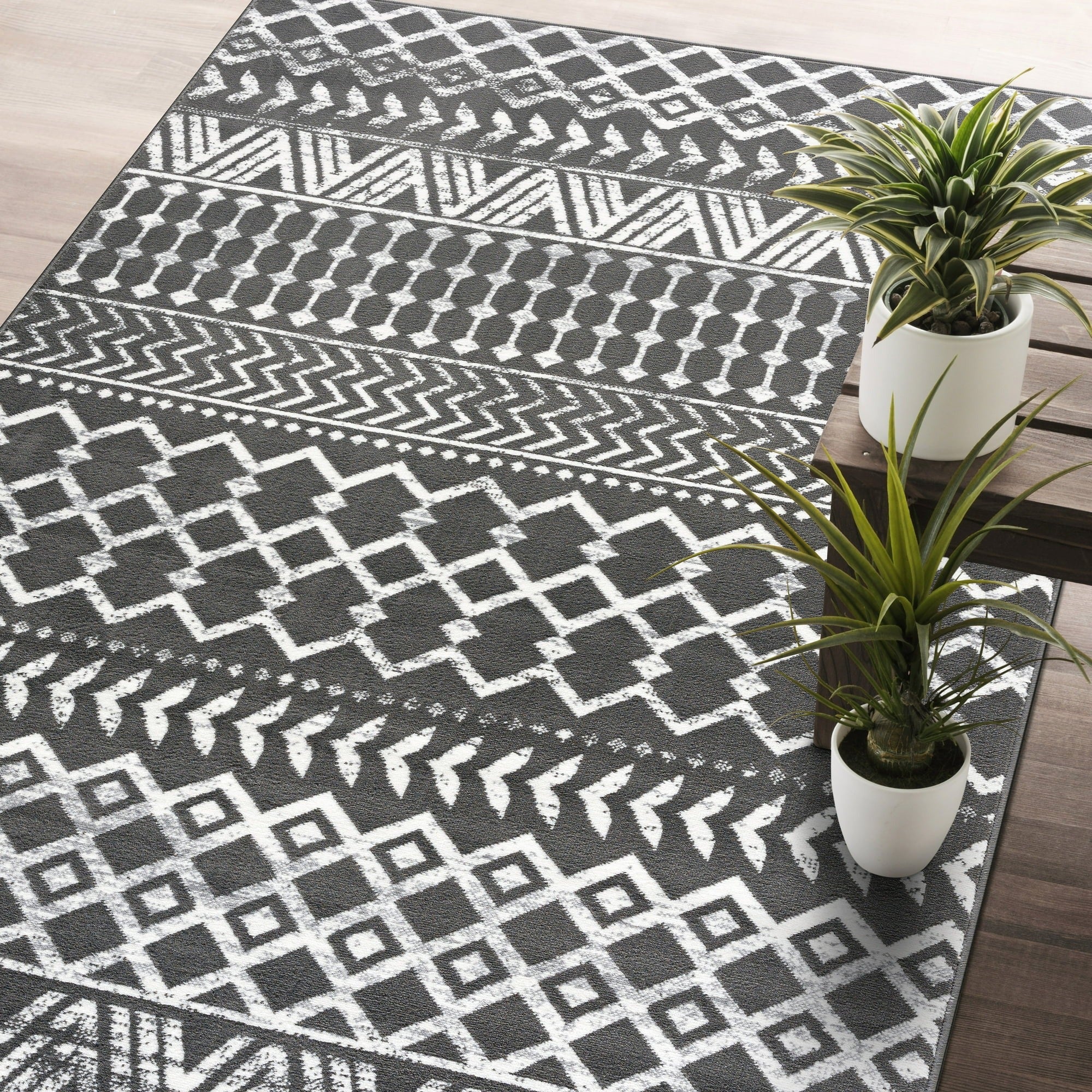 CAMILSON CRY1001-DGRY-8x10 Crystal Dark Grey Area Rug 7'10"x10' Boho - Image 6
