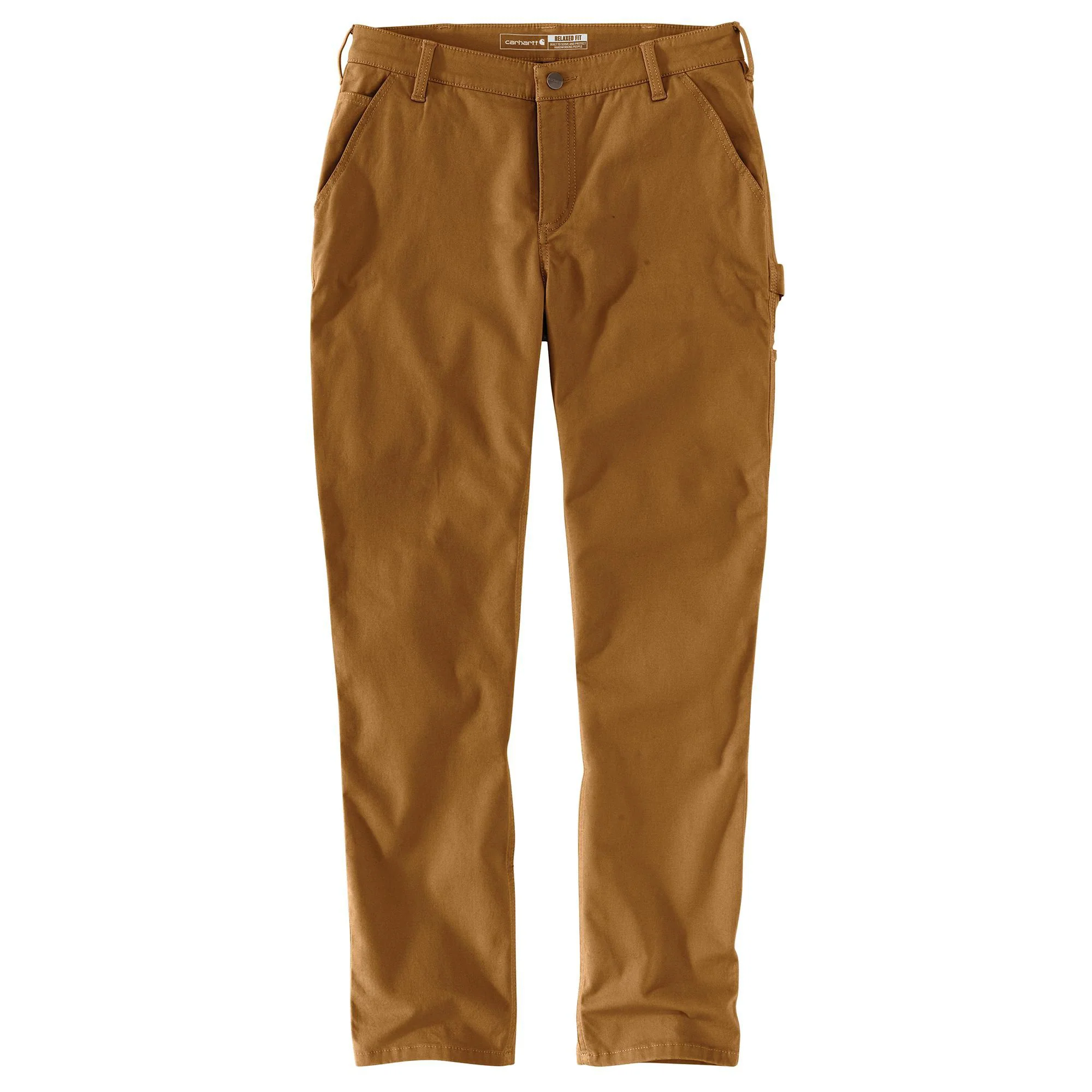 Carhartt 105113-BRN Rugged Flex Relaxed-Fit Straight Canvas Work Pants for Ladies, 0 - Short, Carhartt Brown - Image 3