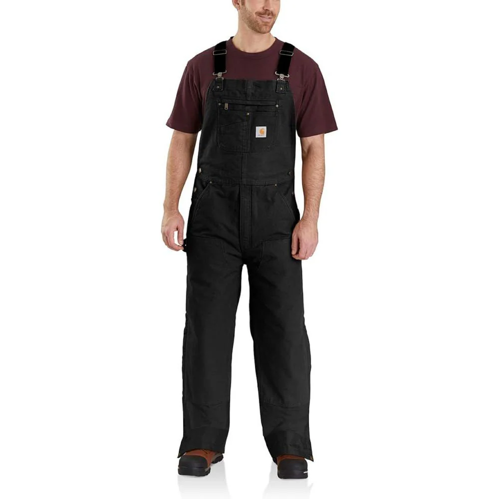 Carhartt 106672-BLK Firm Duck Loose-Fit Insulated Bib Overalls for Men, Black, 2XL - Regular - Image 2