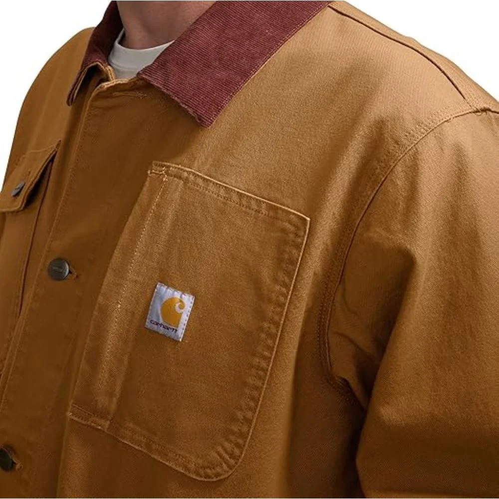 Carhartt 106675-Brn Rugged Flex Duck Loose-Fit Chore Coat for Men, LT, Carhartt Brown